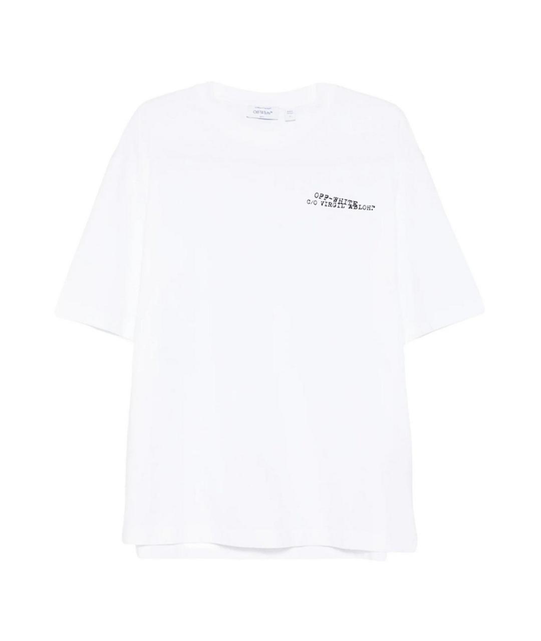 OFF-WHITE Белая хлопковая футболка, фото 1