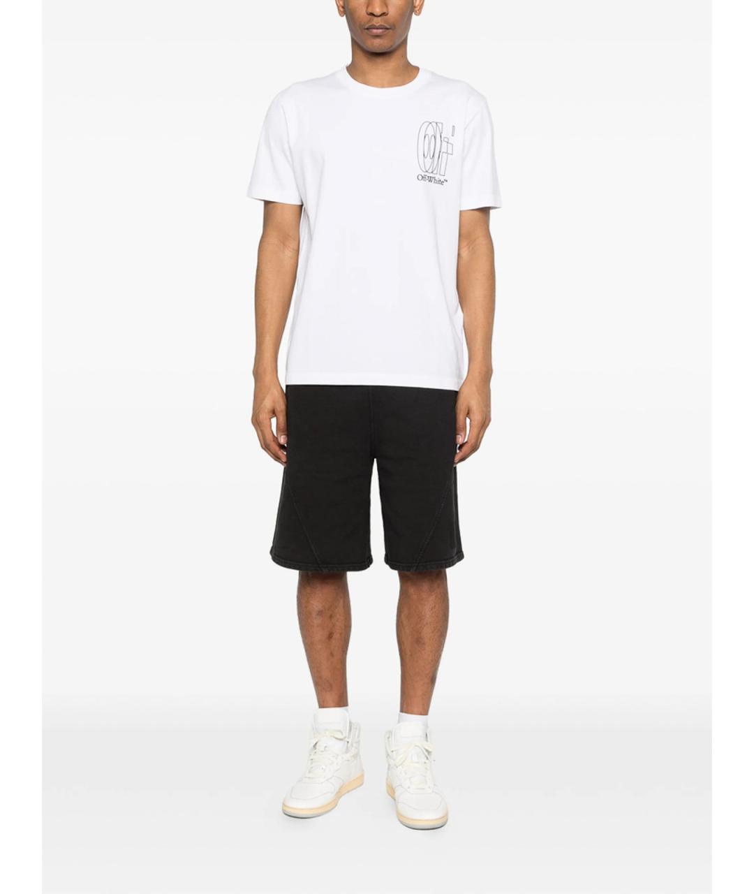 OFF-WHITE Белая хлопковая футболка, фото 2