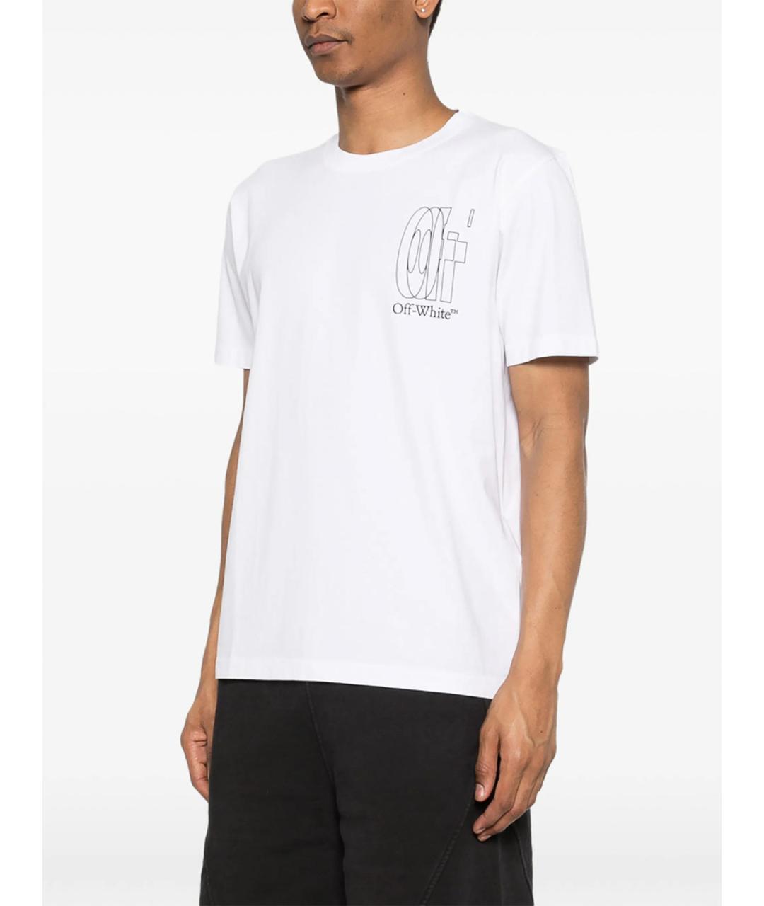 OFF-WHITE Белая хлопковая футболка, фото 5