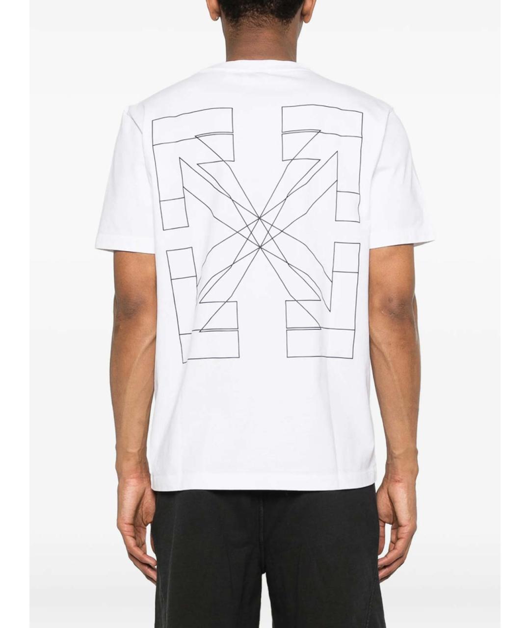 OFF-WHITE Белая хлопковая футболка, фото 4