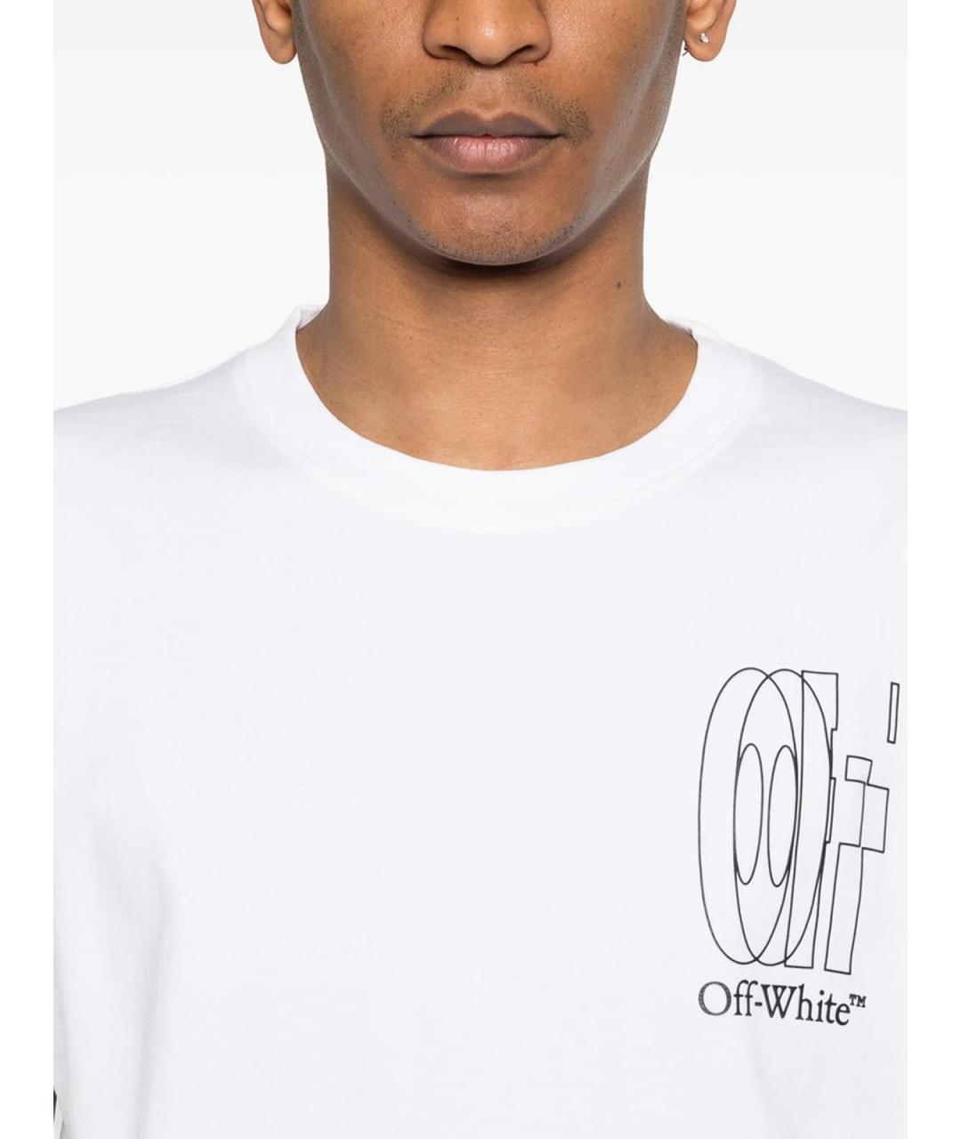 OFF-WHITE Белая хлопковая футболка, фото 3