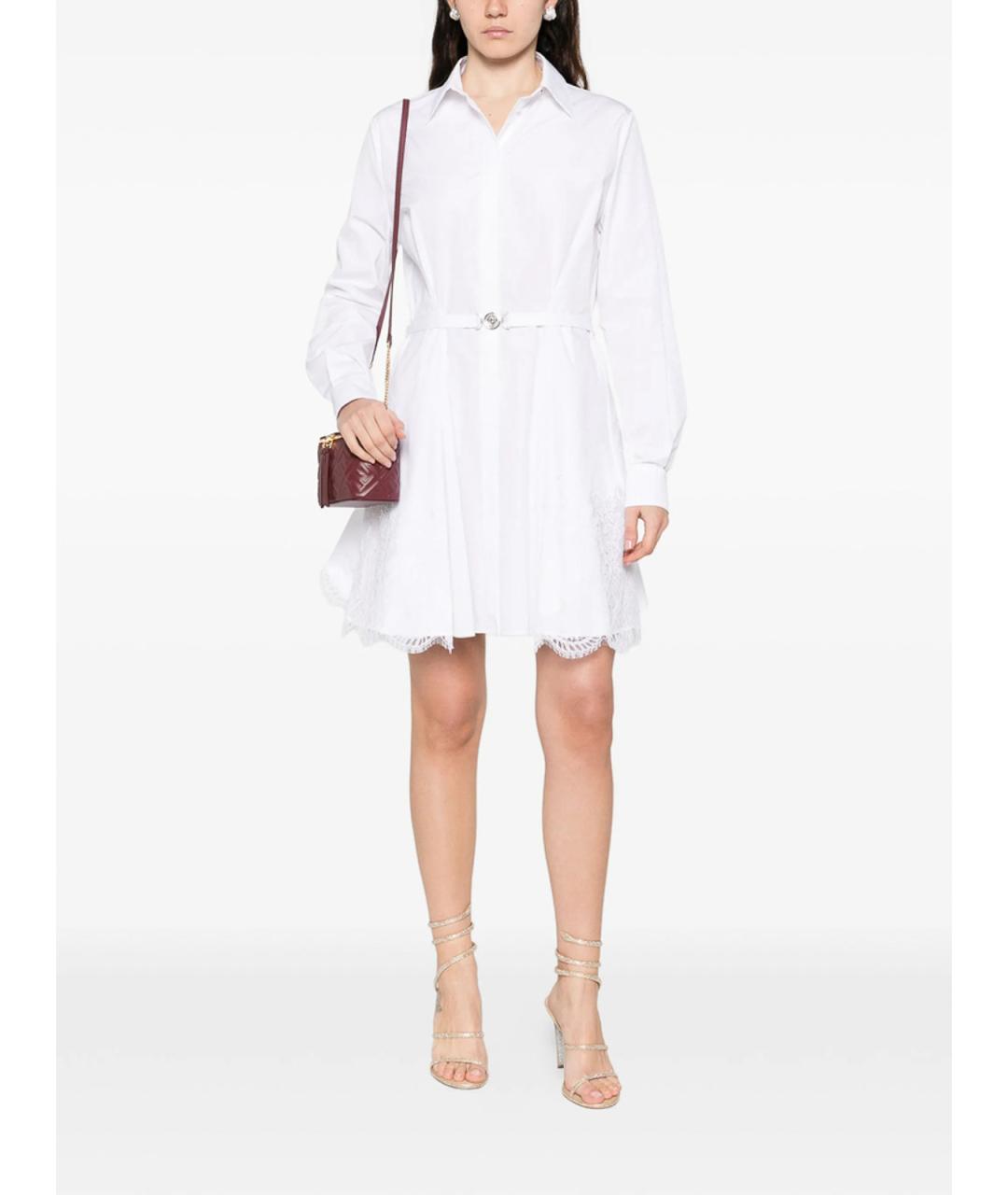 VERSACE Белое хлопковое повседневное платье, фото 3