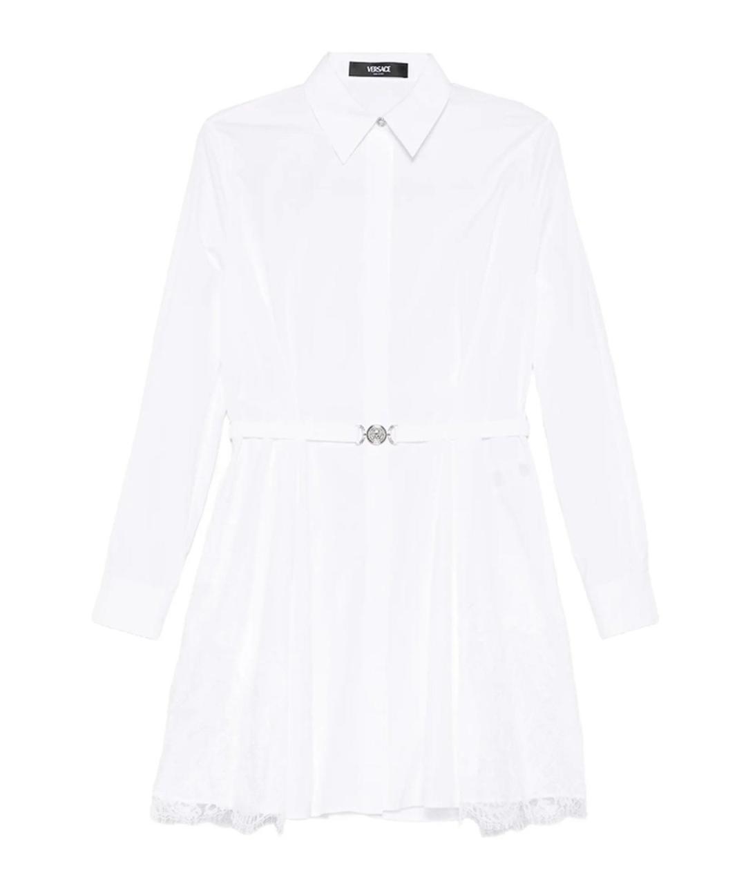 VERSACE Белое хлопковое повседневное платье, фото 1