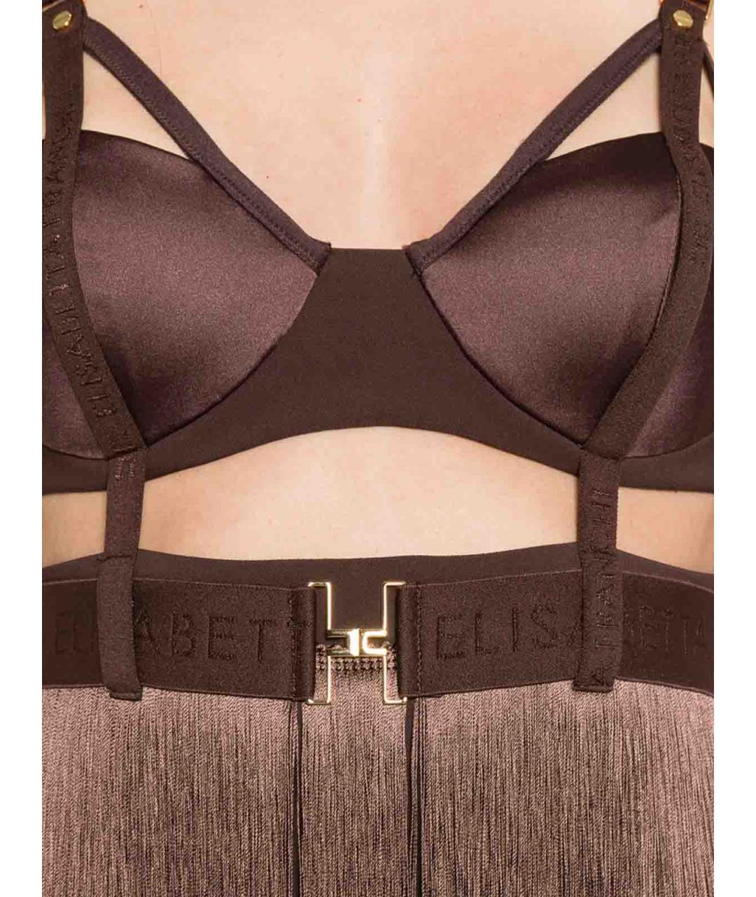 ELISABETTA FRANCHI Коричневое повседневное платье, фото 5