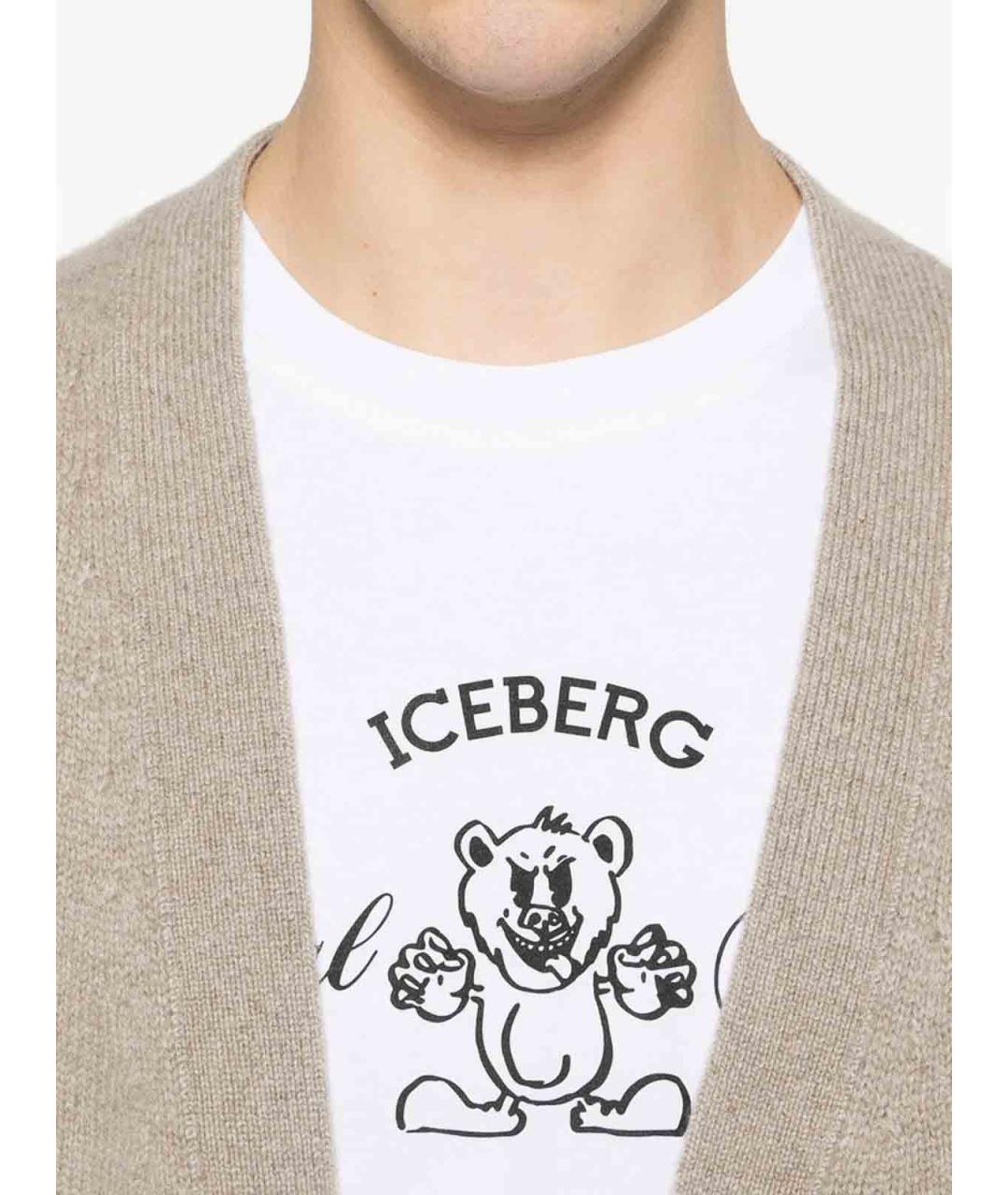 ICEBERG Белая хлопковая футболка, фото 3