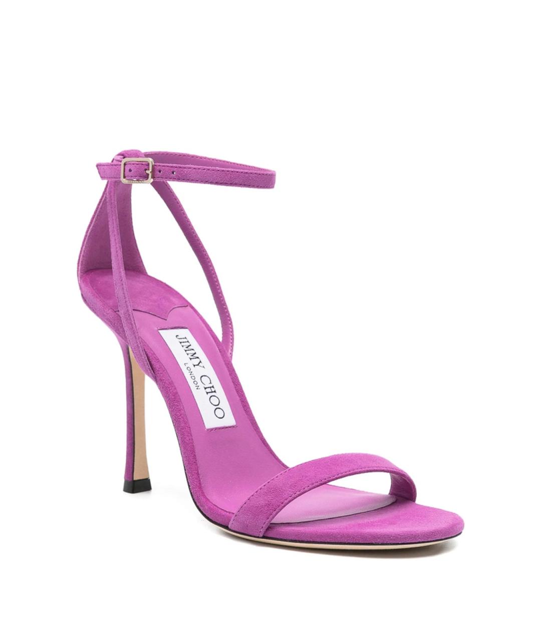 JIMMY CHOO Фиолетовые замшевые босоножки, фото 3
