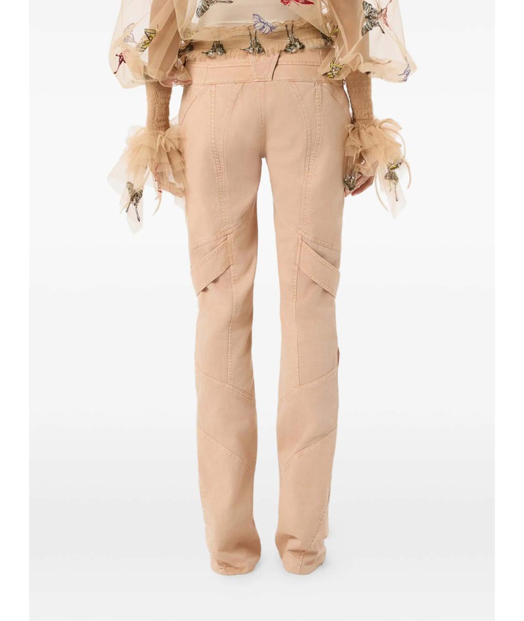 BLUMARINE Розовые хлопковые брюки широкие, фото 3
