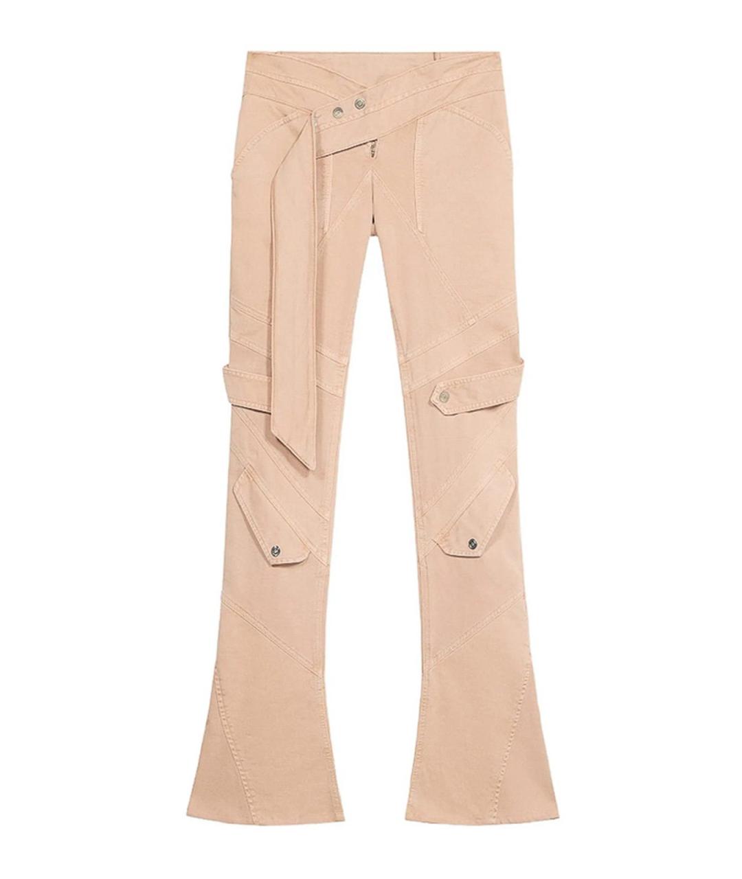 BLUMARINE Розовые хлопковые брюки широкие, фото 1