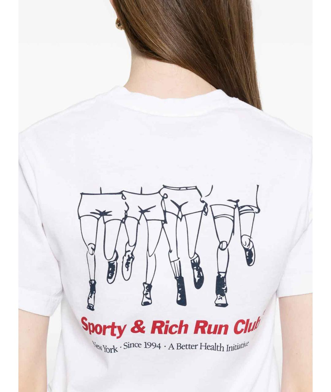 SPORTY AND RICH Белая хлопковая футболка, фото 5