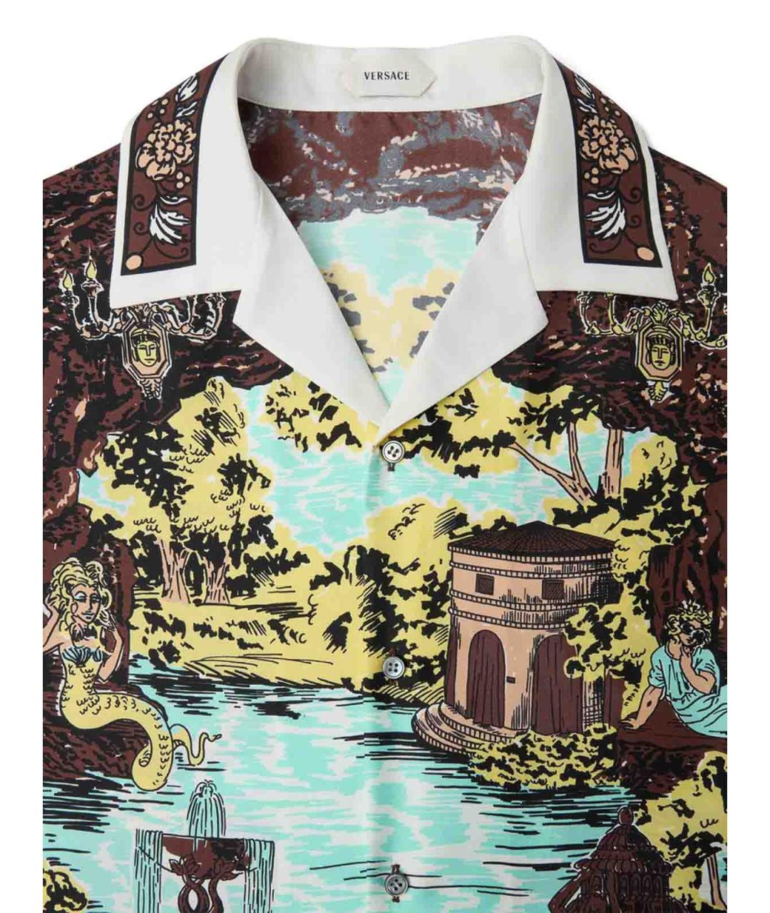 VERSACE Мульти шелковая кэжуал рубашка, фото 4