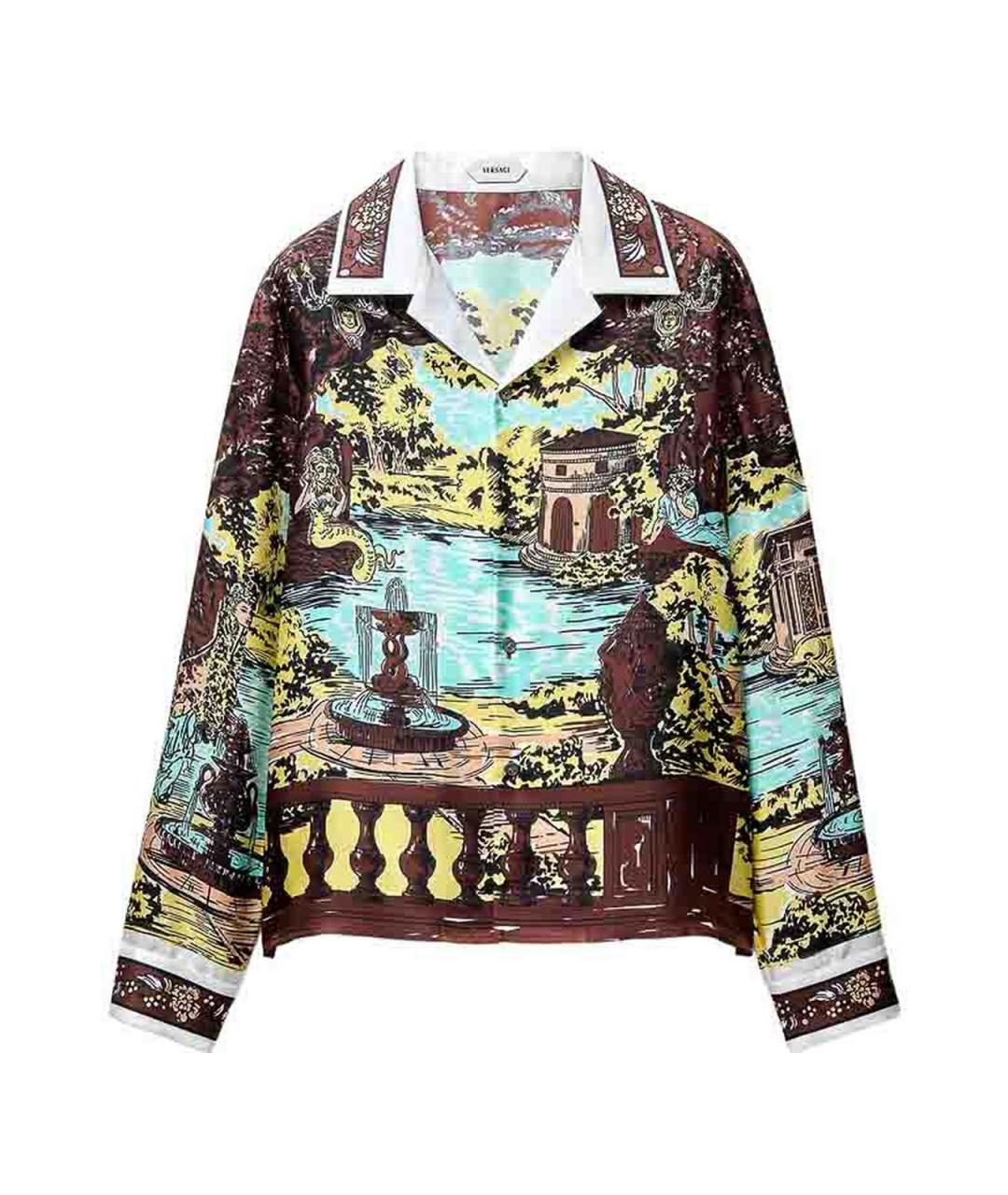 VERSACE Мульти шелковая кэжуал рубашка, фото 1