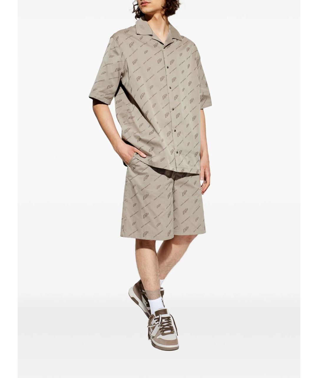 OFF-WHITE Коричневые замшевые низкие кроссовки / кеды, фото 3