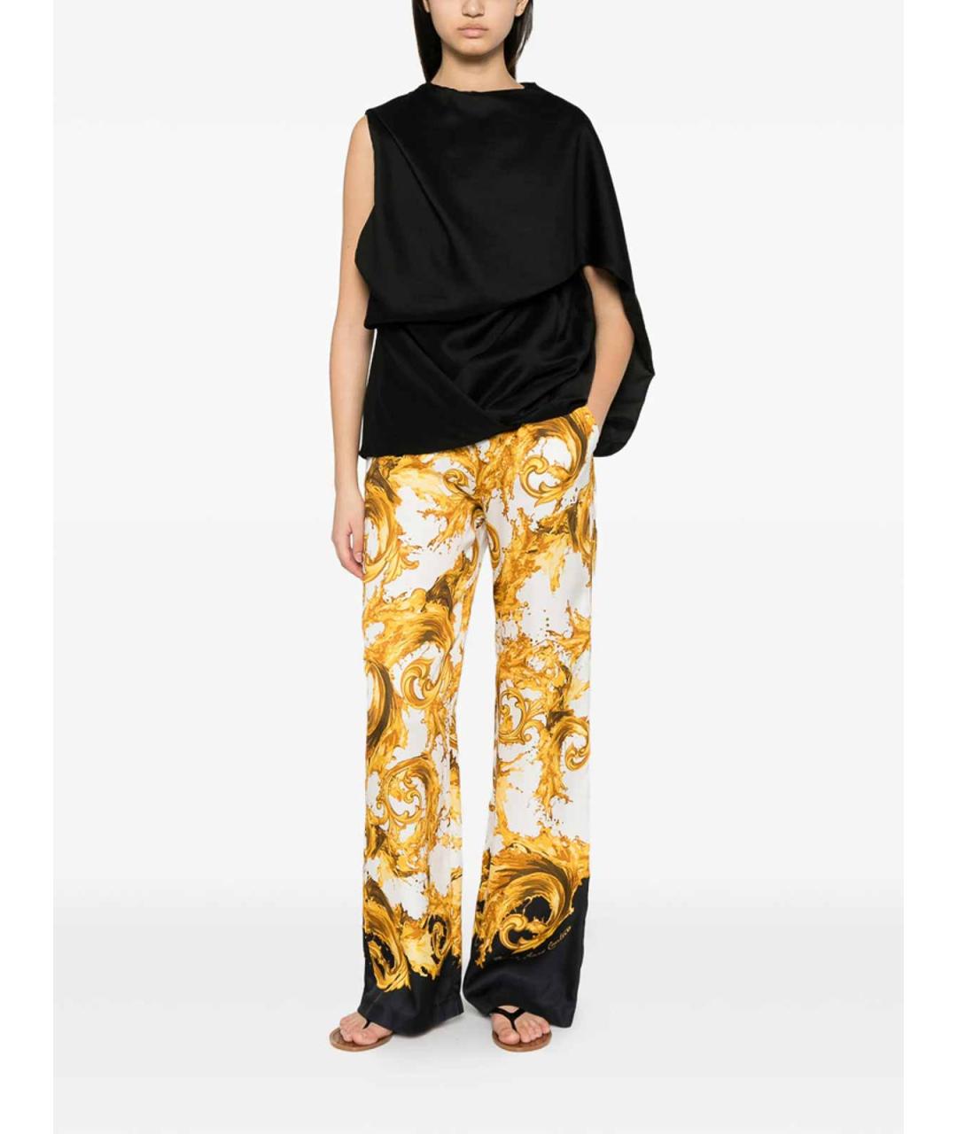 VERSACE JEANS COUTURE Белые вискозные брюки широкие, фото 2