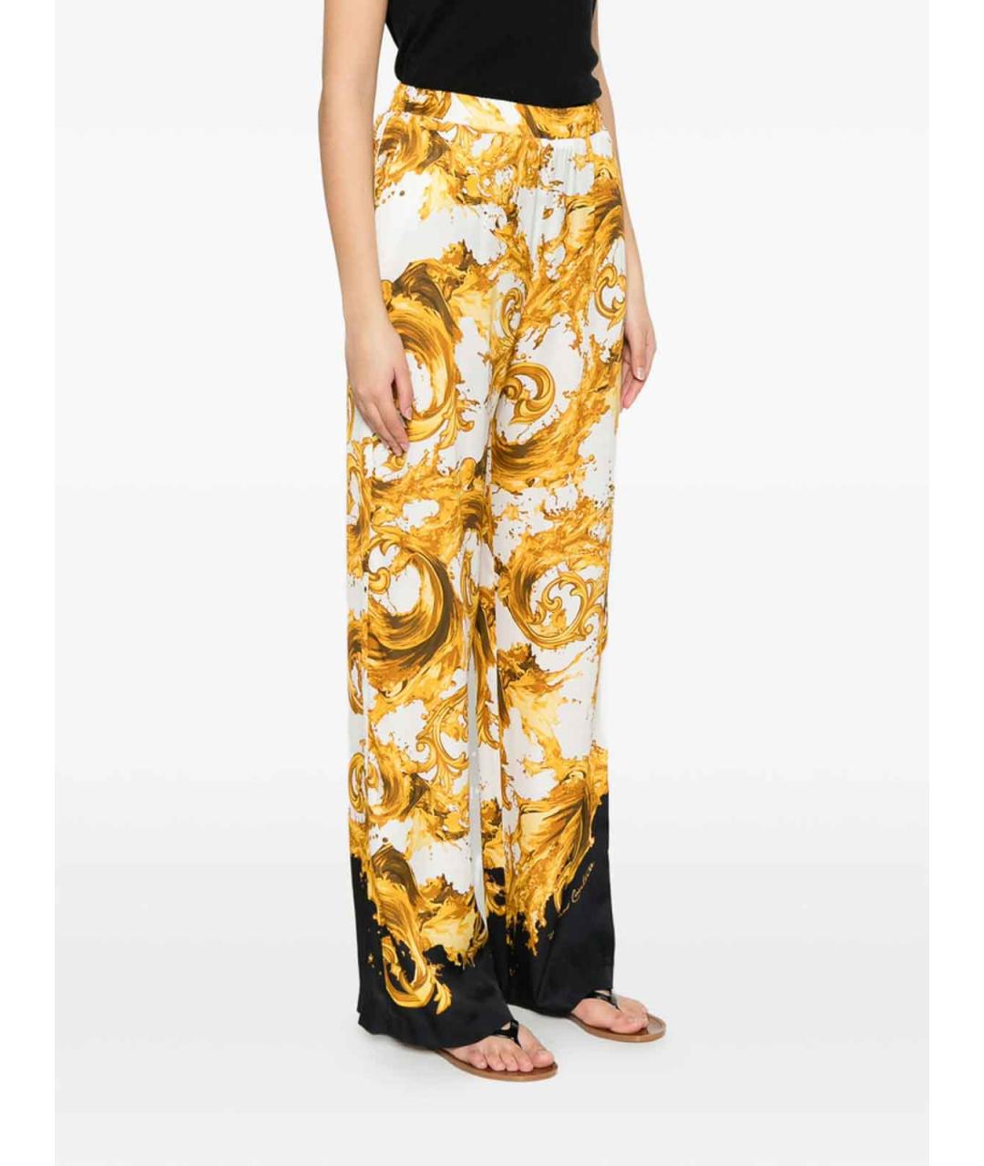 VERSACE JEANS COUTURE Белые вискозные брюки широкие, фото 4