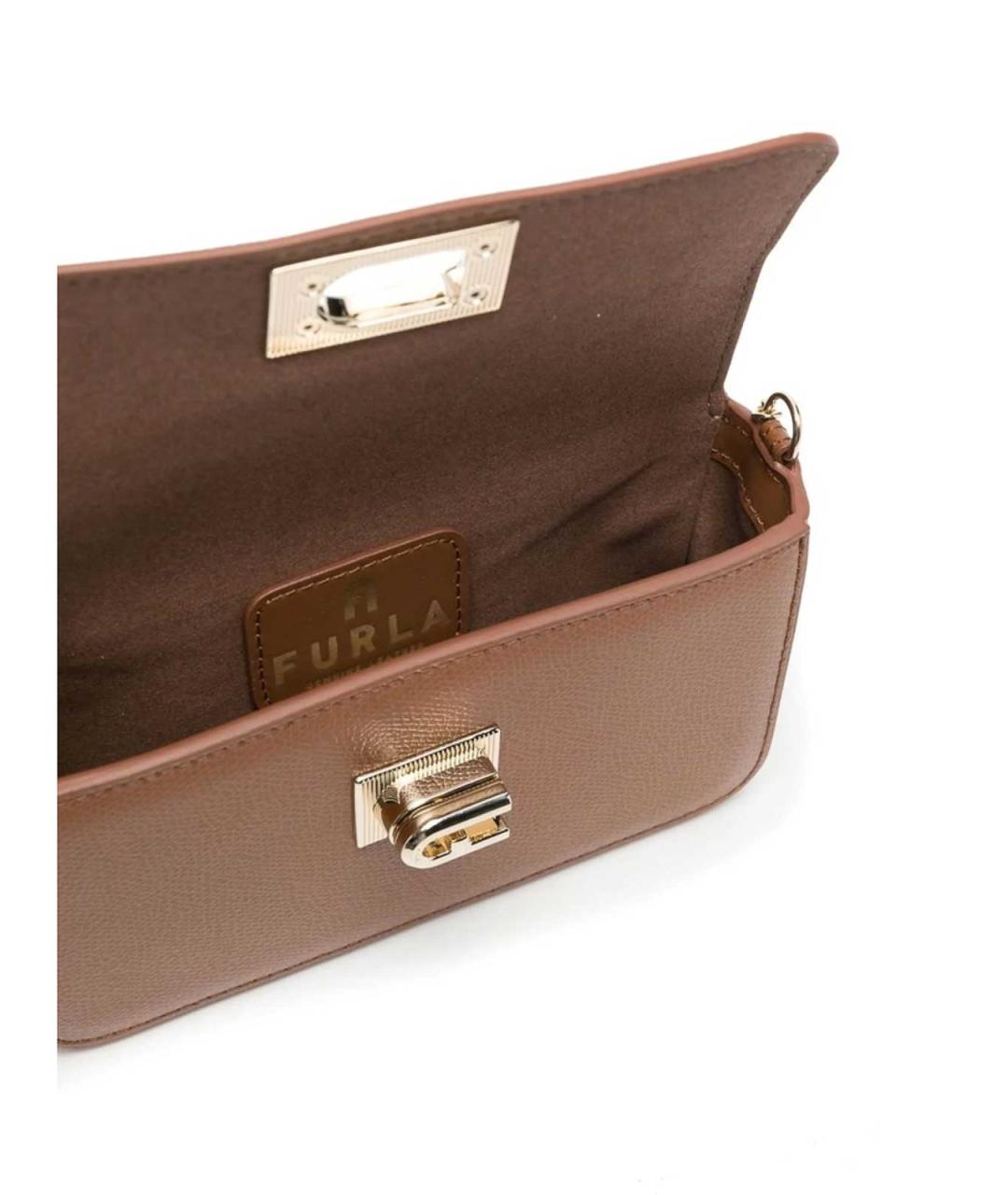 FURLA Коричневая кожаная сумка тоут, фото 3