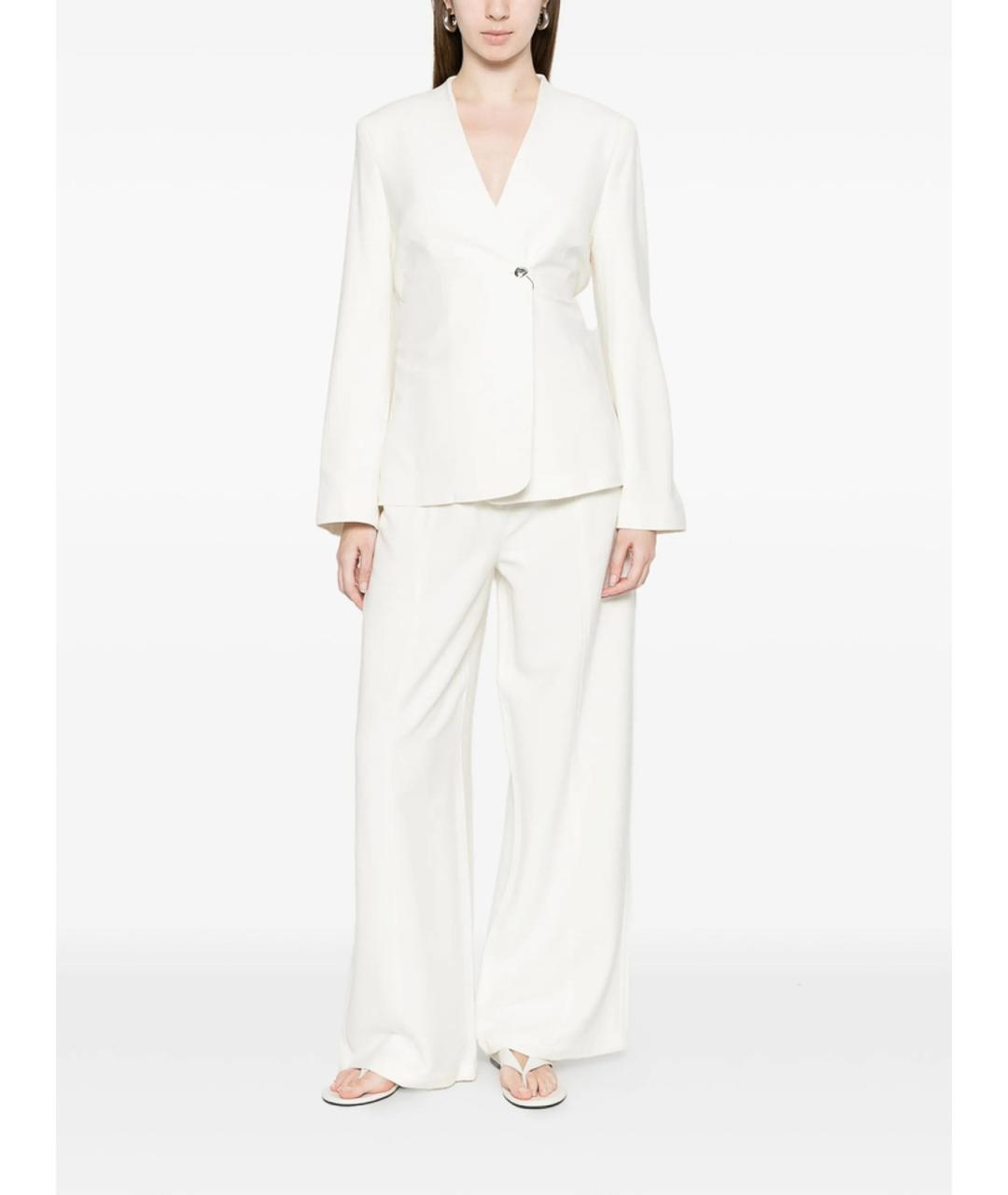 CALVIN KLEIN Белые полиэстеровые брюки широкие, фото 5