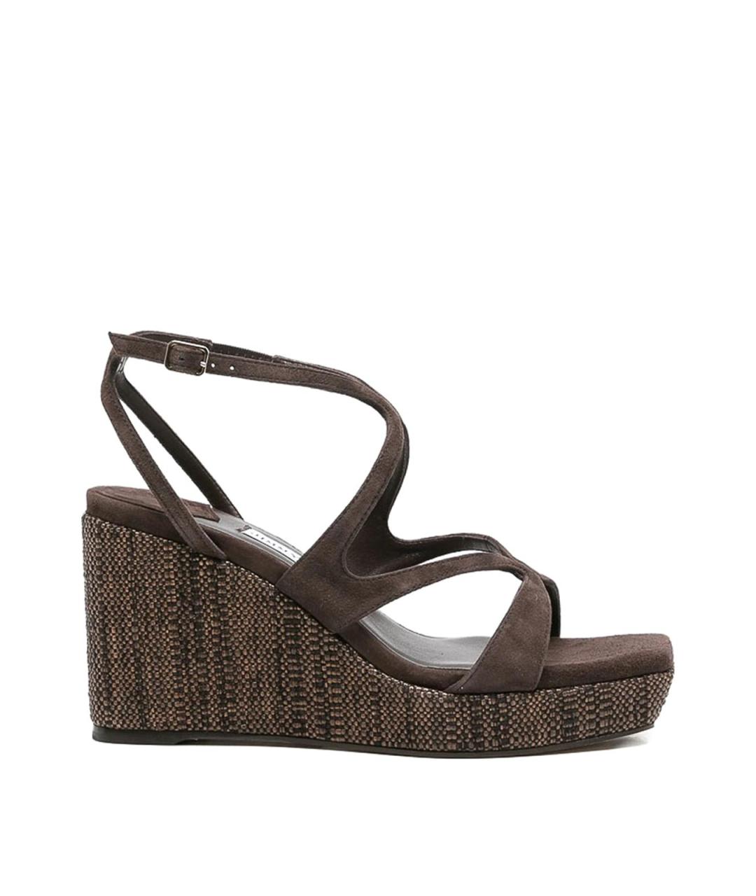 JIMMY CHOO Коричневые замшевые босоножки, фото 1