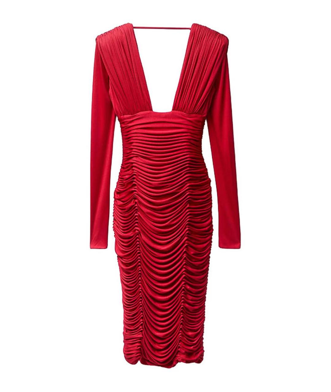VERSACE Красное шелковое коктейльное платье, фото 1