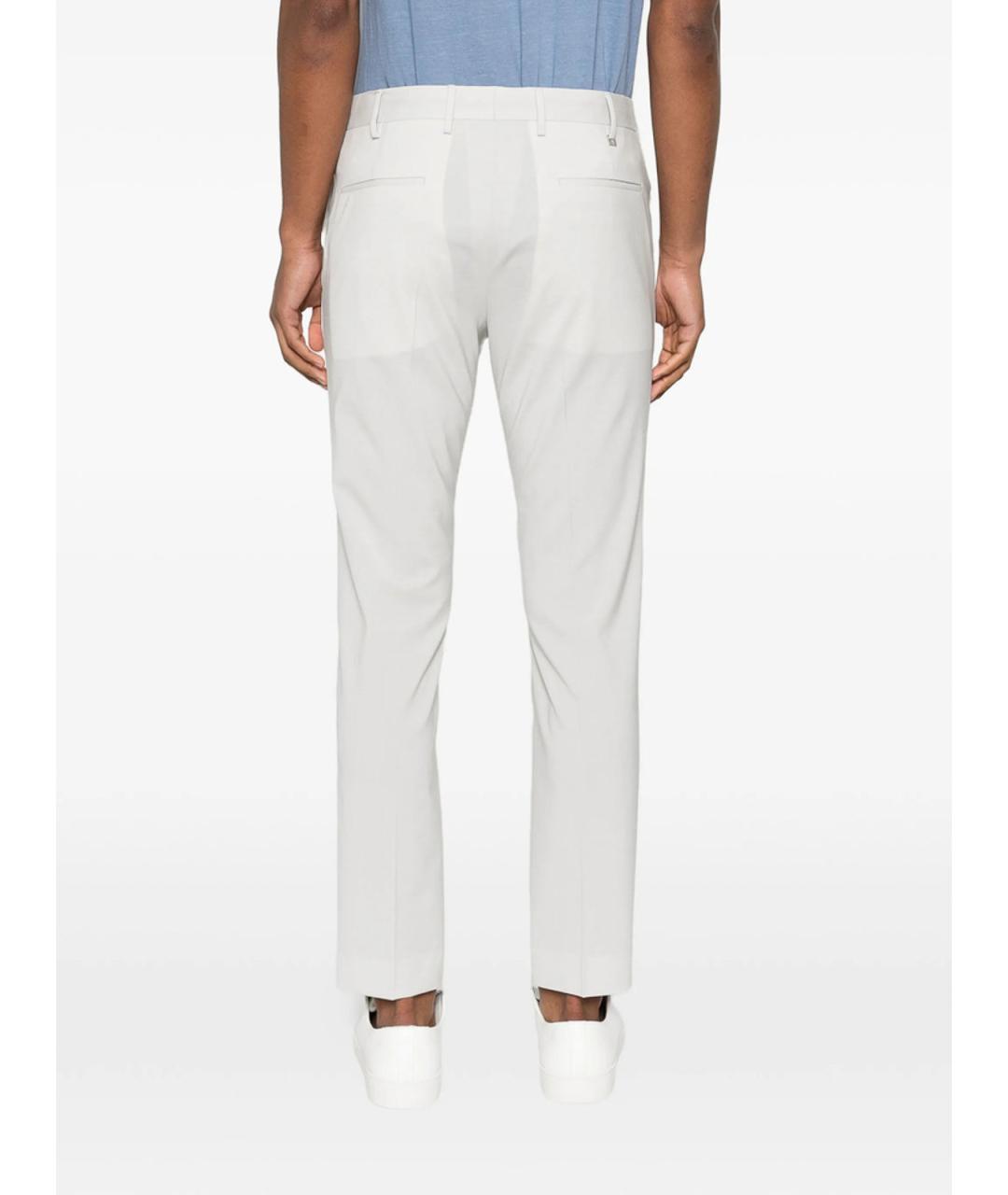 PT TORINO Серые шерстяные повседневные брюки, фото 4