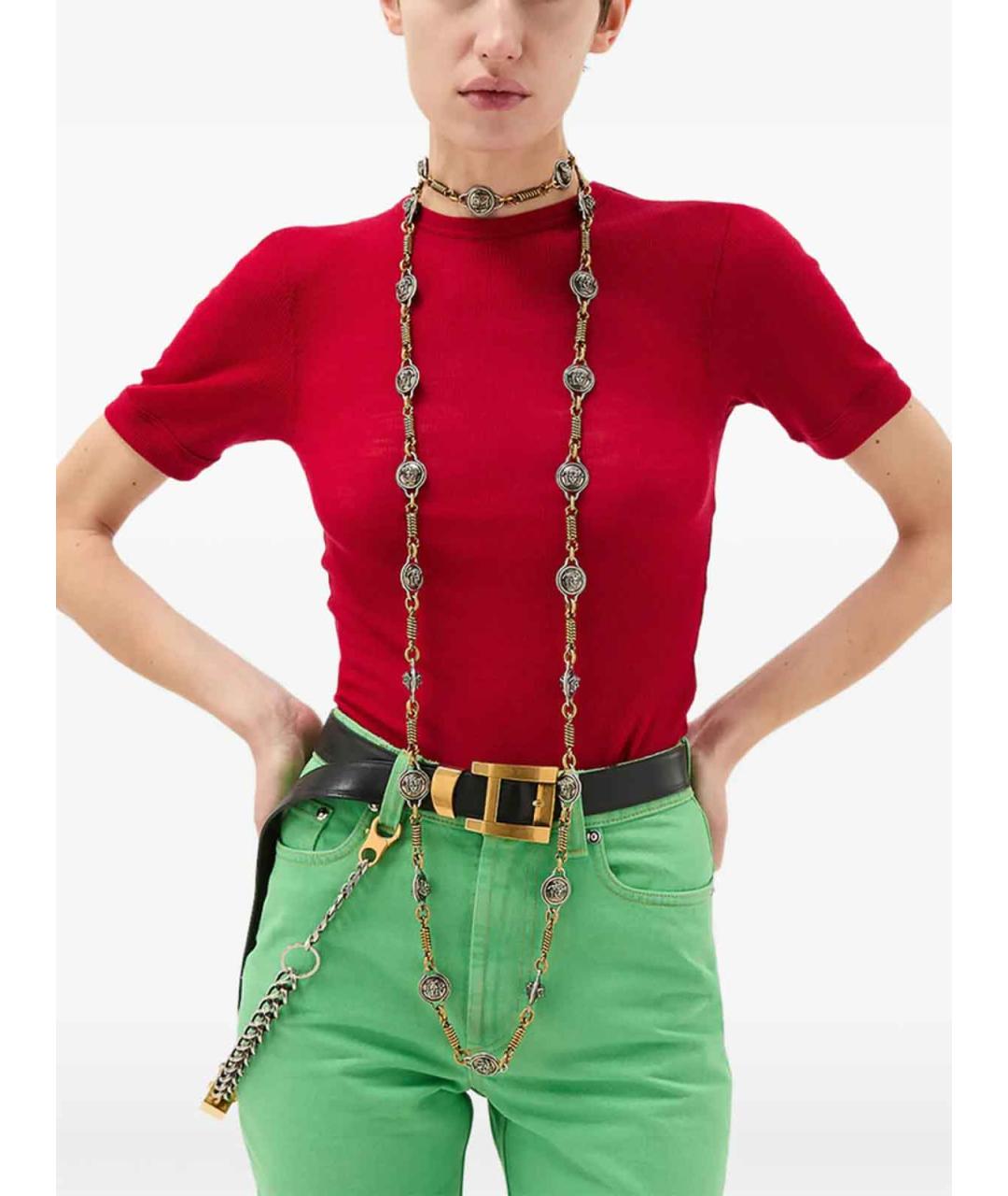 VERSACE Красная шерстяная футболка, фото 2