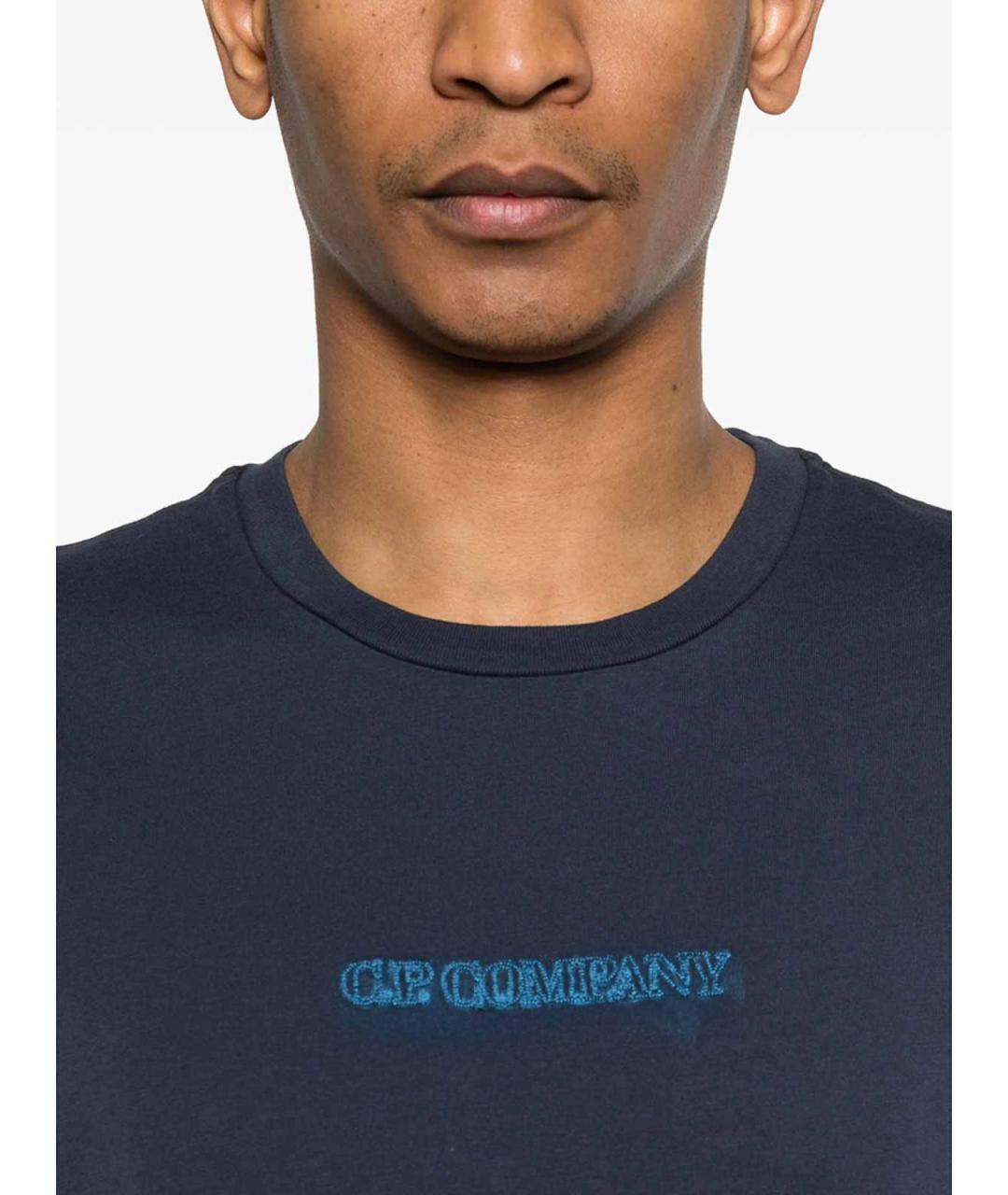CP COMPANY Синяя хлопковая футболка, фото 2