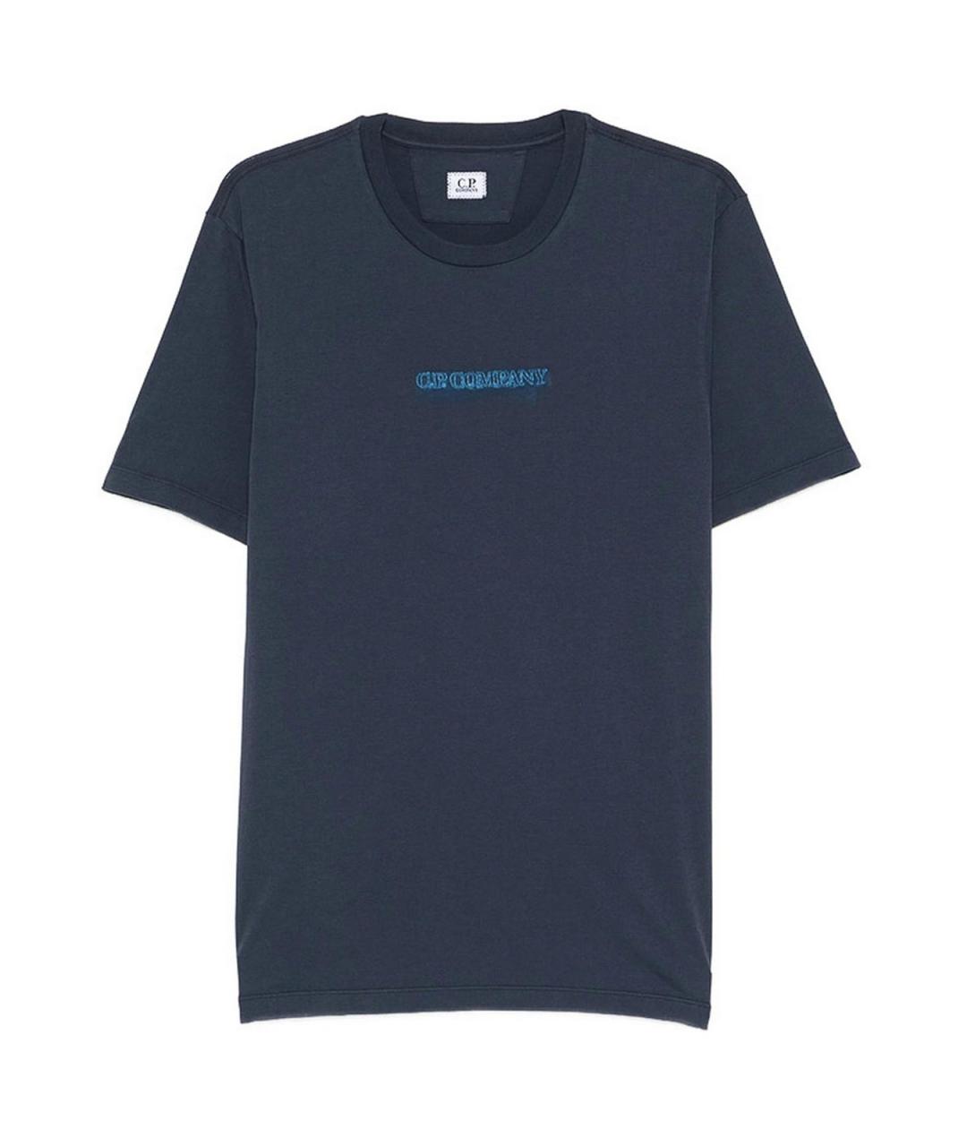 CP COMPANY Синяя хлопковая футболка, фото 1