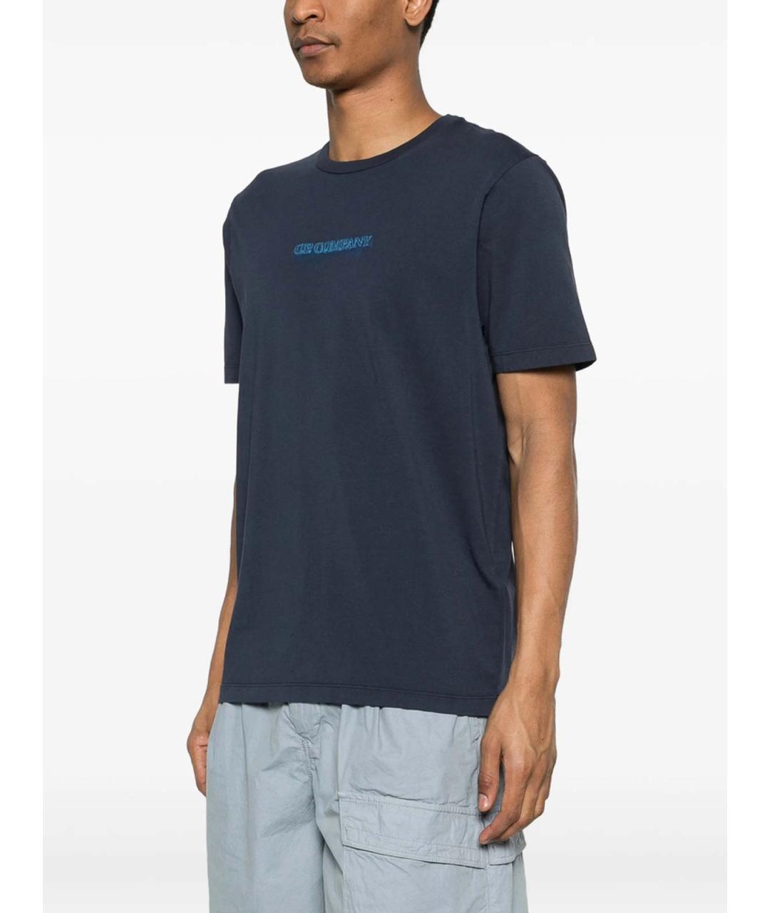 CP COMPANY Синяя хлопковая футболка, фото 3