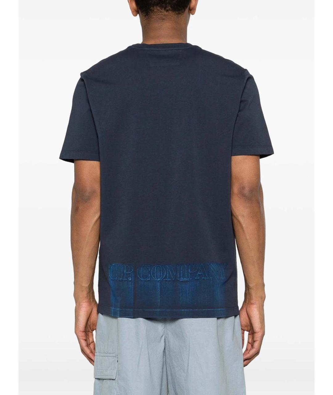CP COMPANY Синяя хлопковая футболка, фото 4