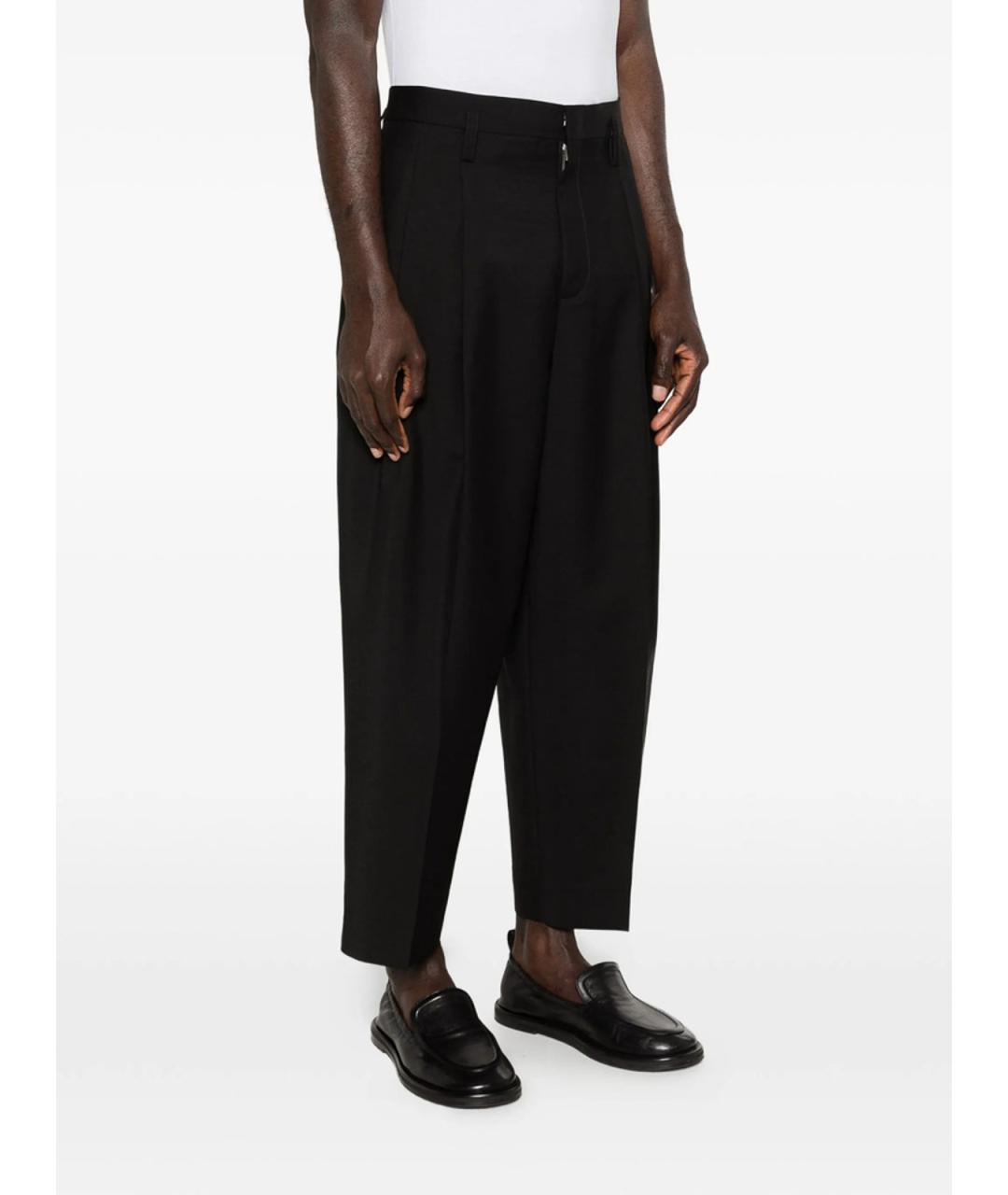 JIL SANDER Черные шерстяные повседневные брюки, фото 5