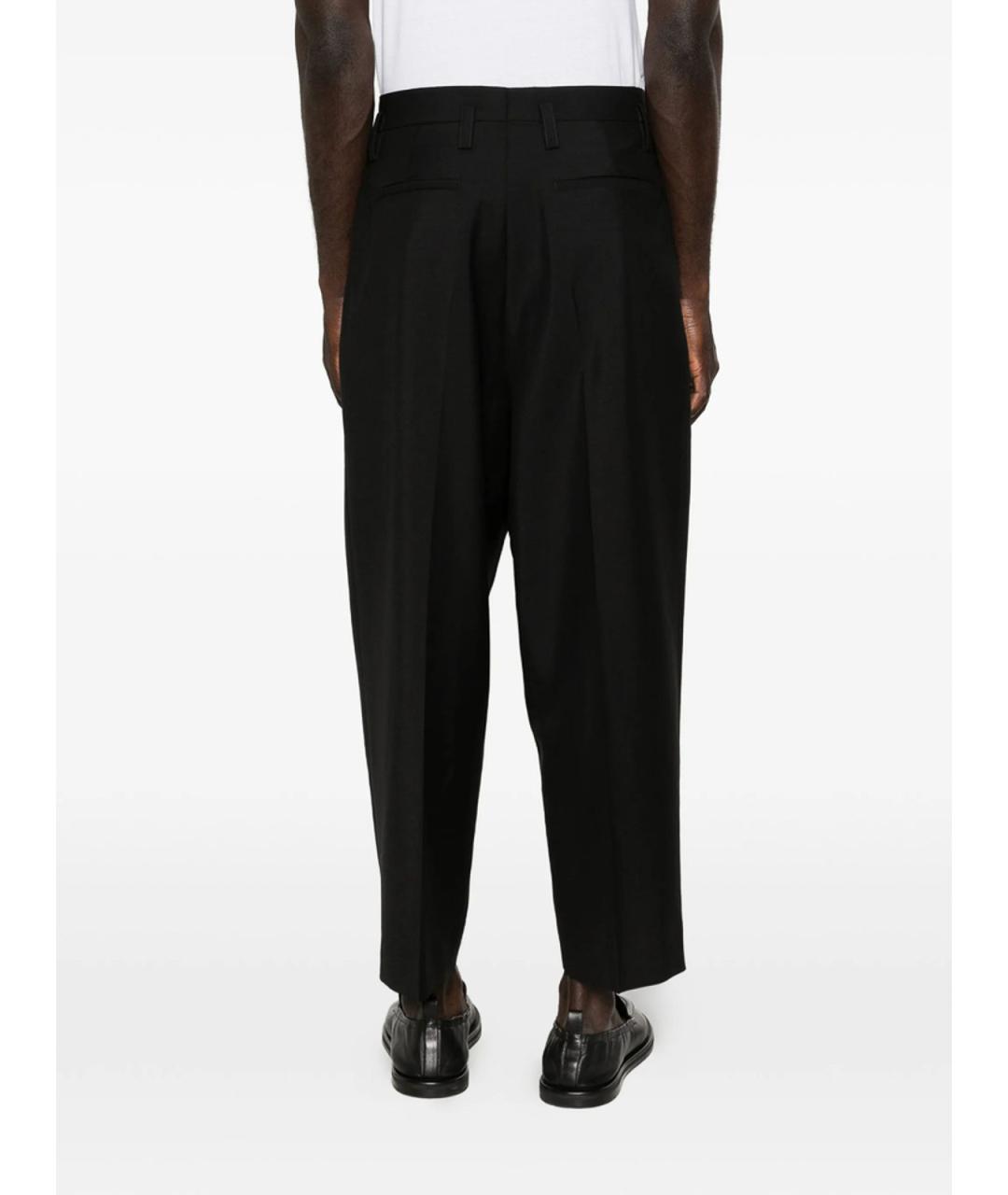 JIL SANDER Черные шерстяные повседневные брюки, фото 2