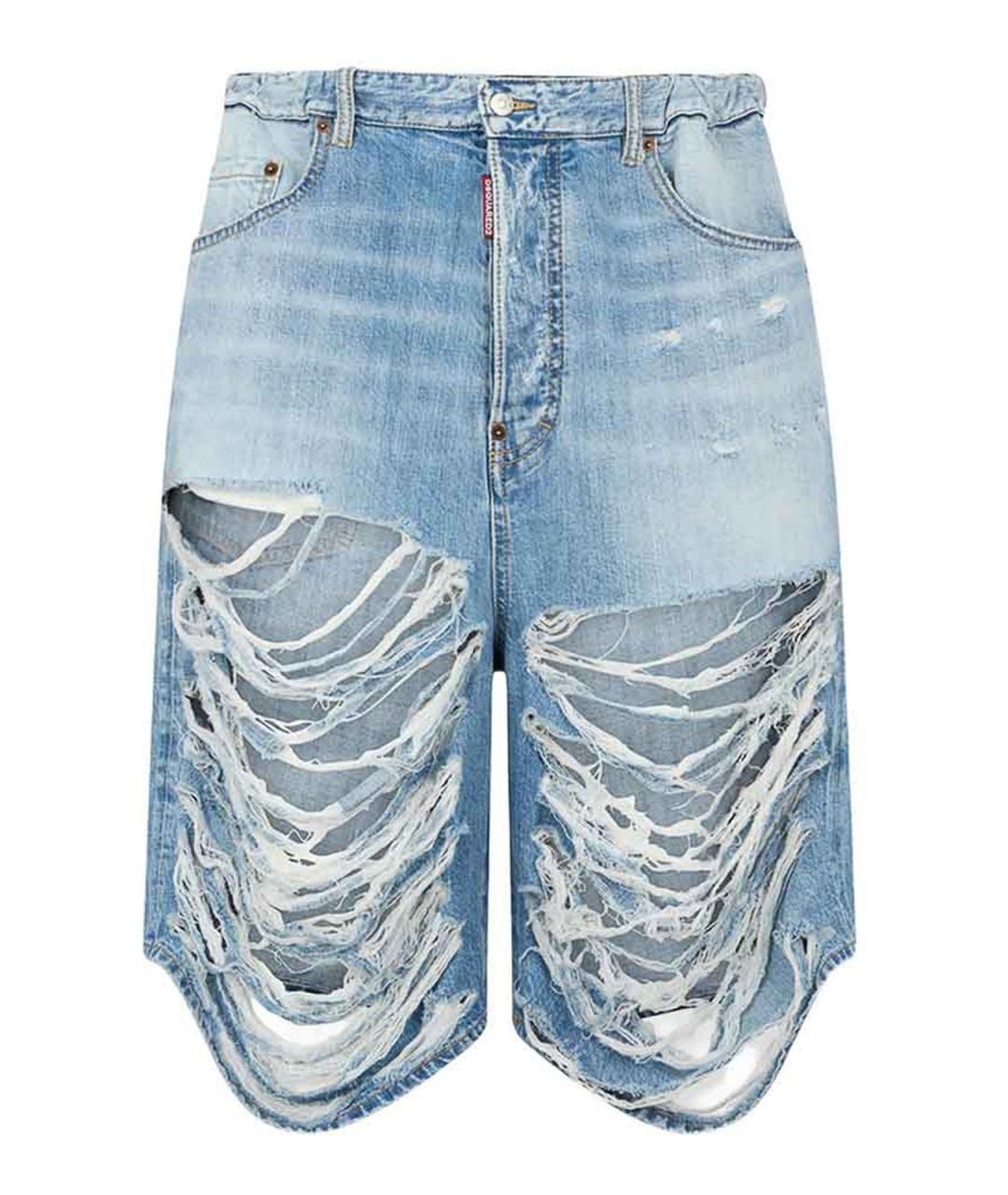 DSQUARED2 Синие хлопковые шорты, фото 1