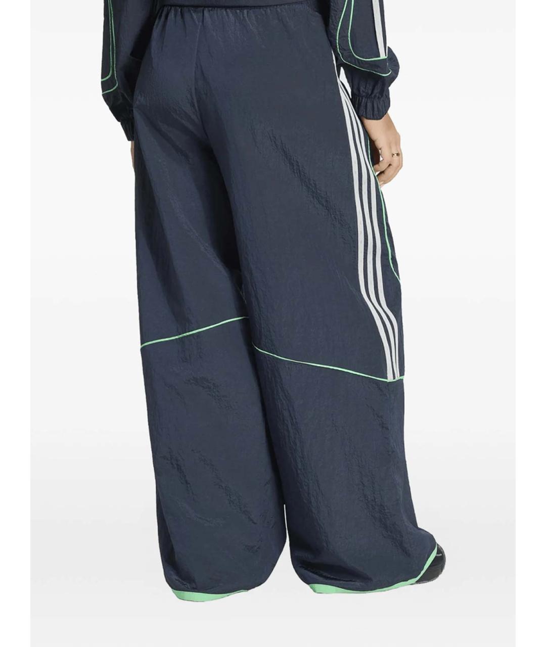 ADIDAS Синие полиэстеровые брюки широкие, фото 2