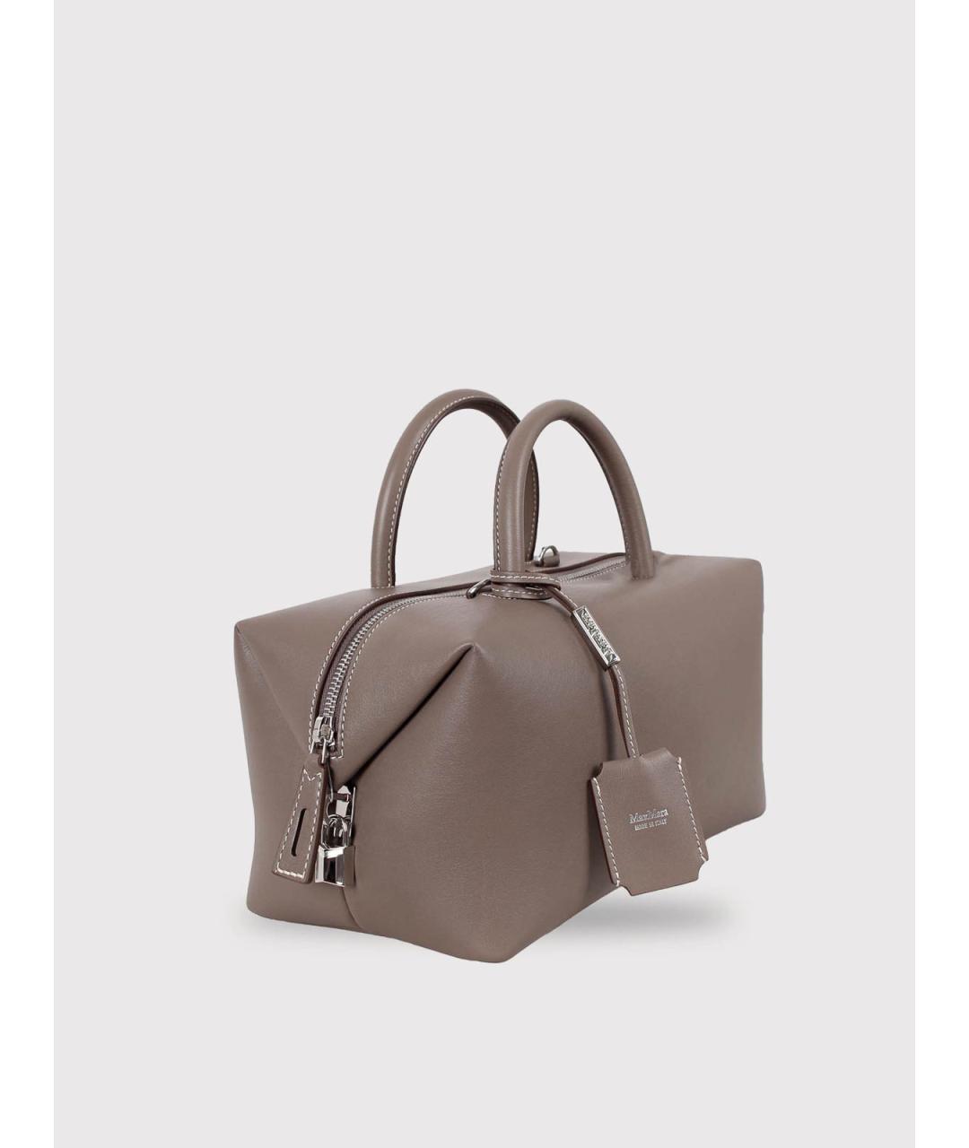 MAX MARA Бежевая кожаная сумка тоут, фото 2