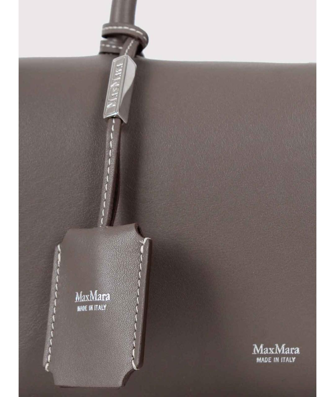 MAX MARA Бежевая кожаная сумка тоут, фото 3