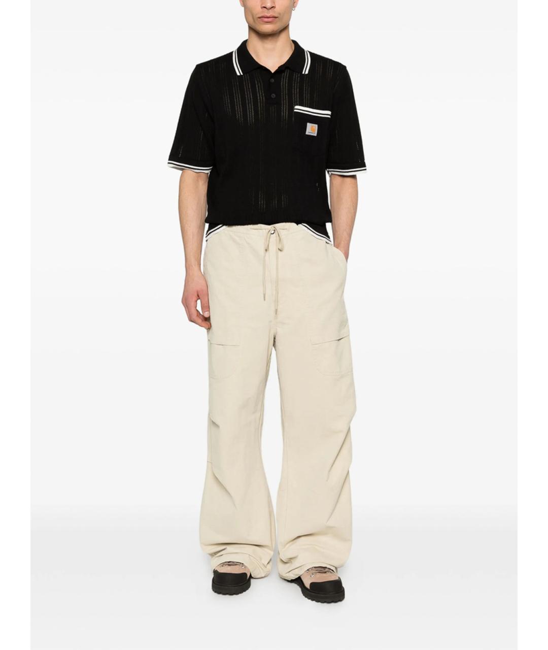 CARHARTT Черное хлопковое поло с коротким рукавом, фото 4