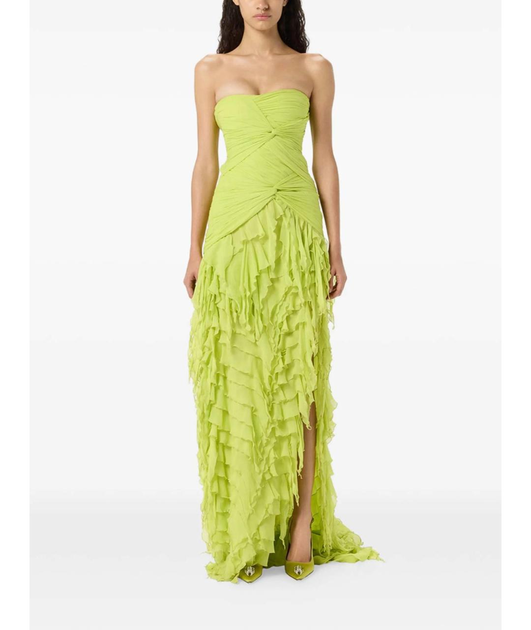 BLUMARINE Зеленое коктейльное платье, фото 3