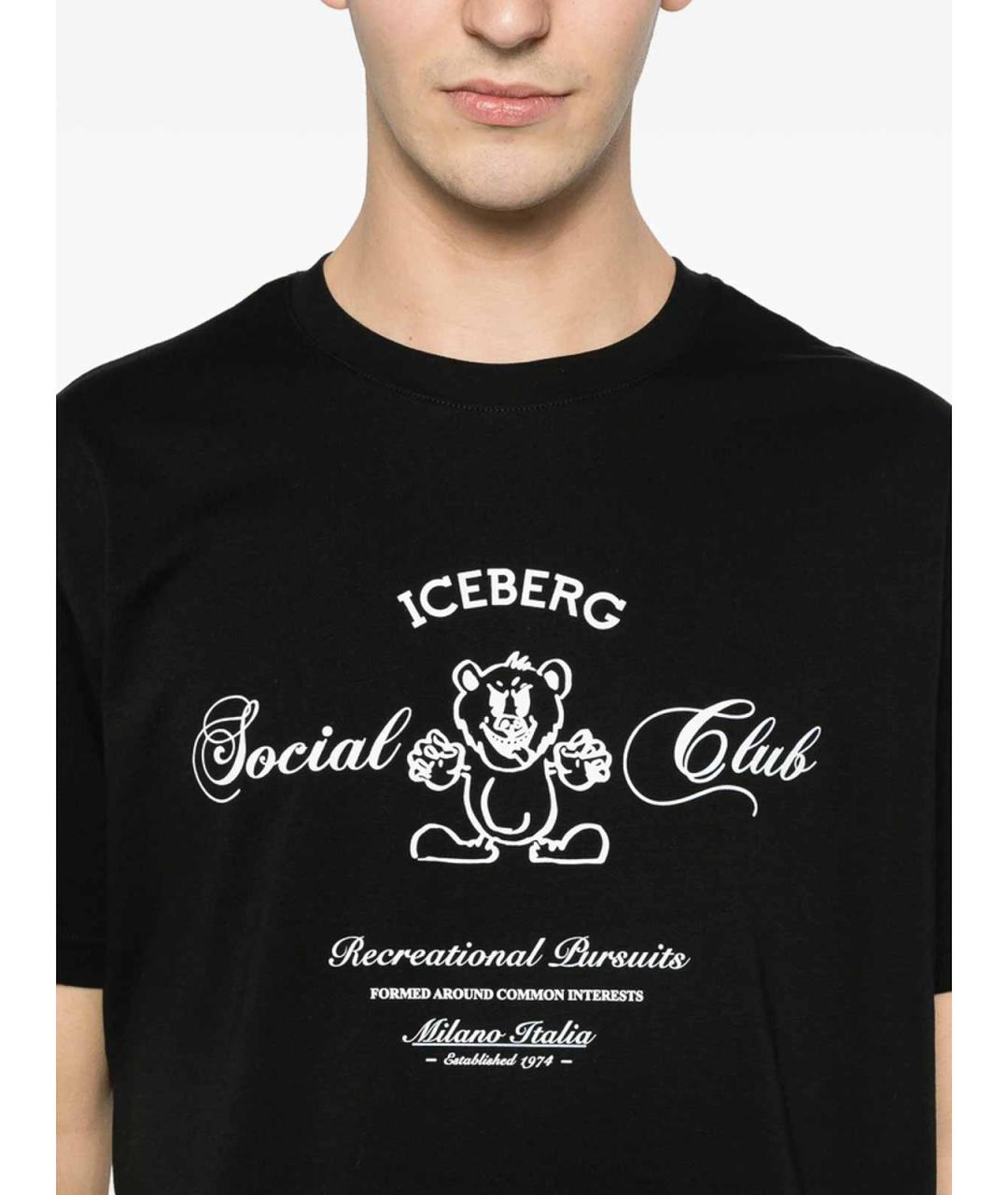 ICEBERG Черная хлопковая футболка, фото 4