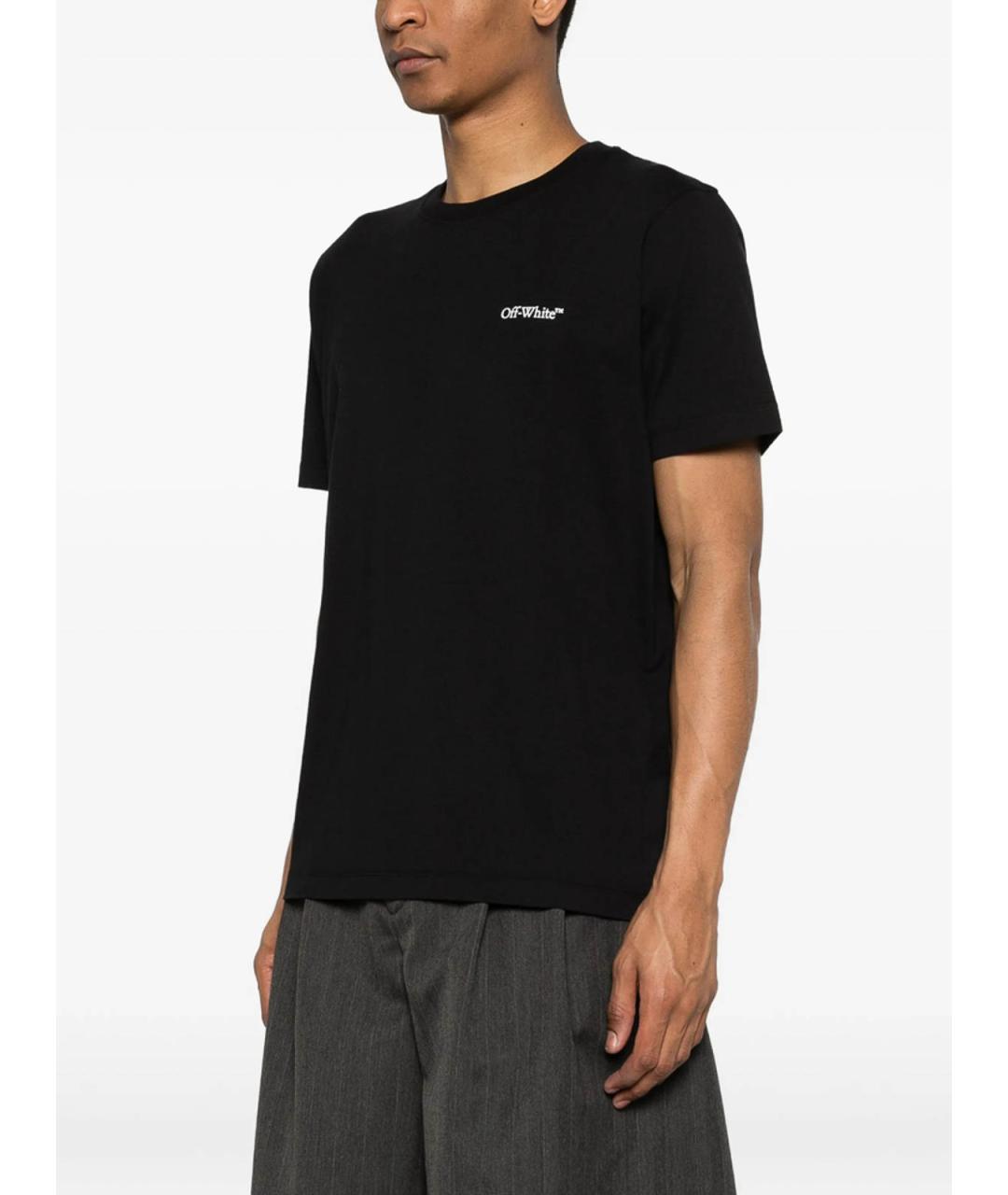 OFF-WHITE Черная хлопковая футболка, фото 3