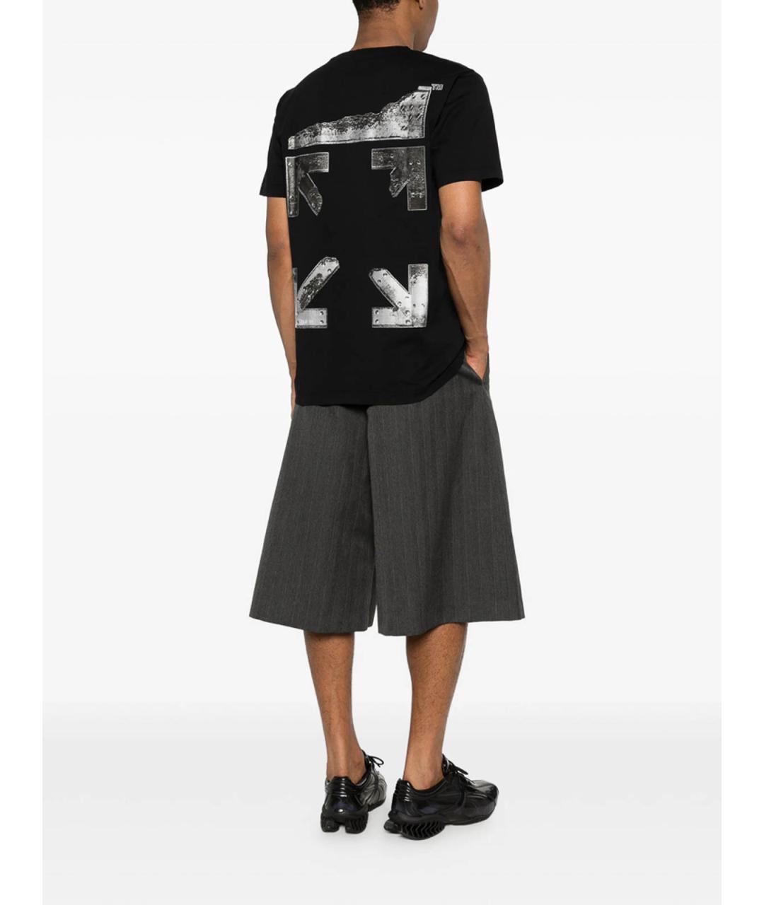 OFF-WHITE Черная хлопковая футболка, фото 4
