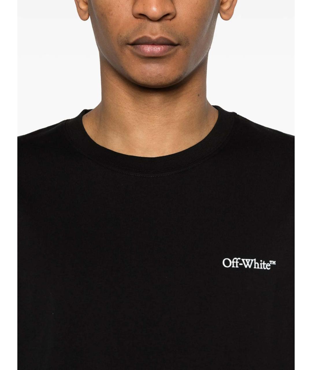 OFF-WHITE Черная хлопковая футболка, фото 2