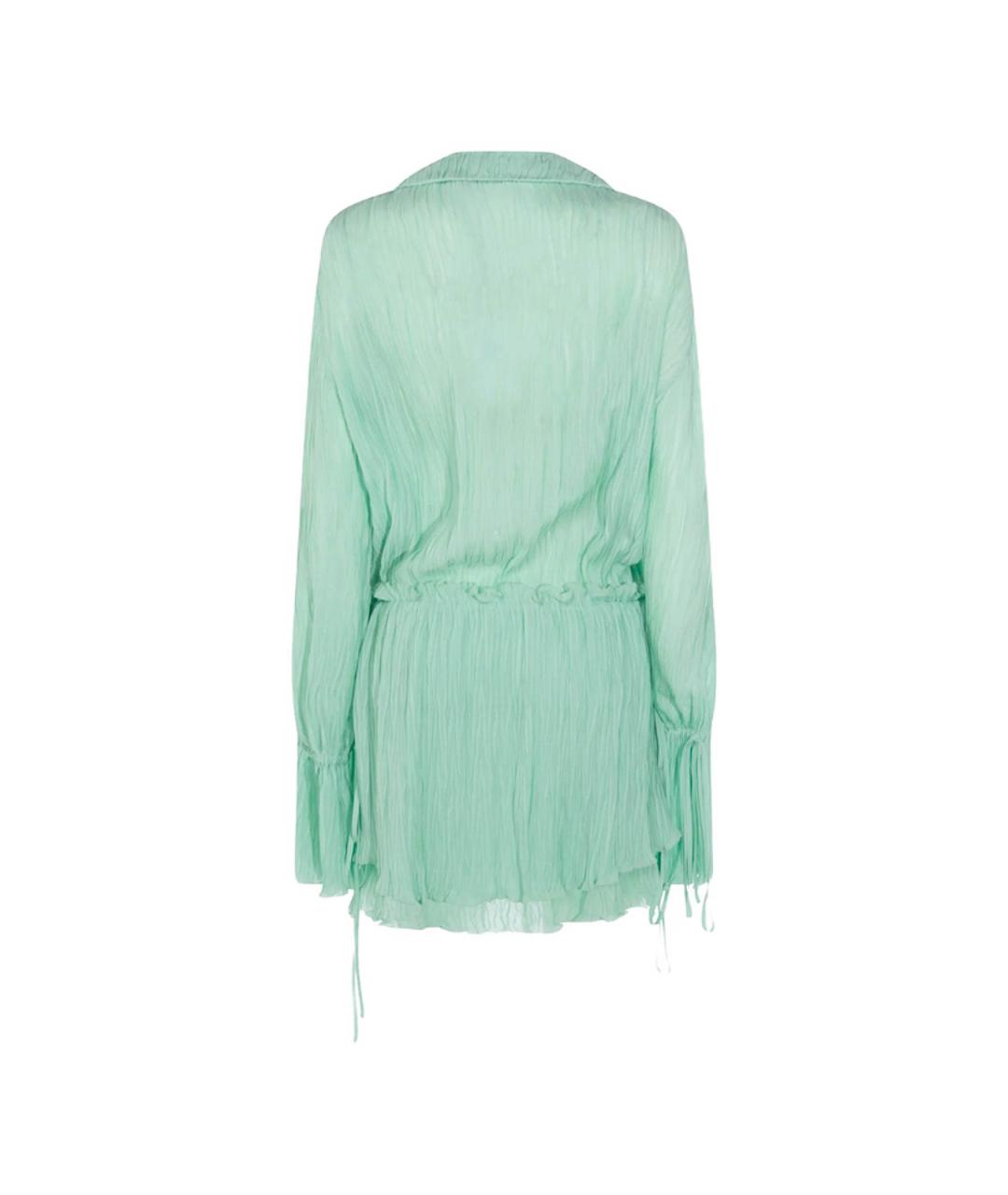 BLUMARINE Зеленое вискозное коктейльное платье, фото 4