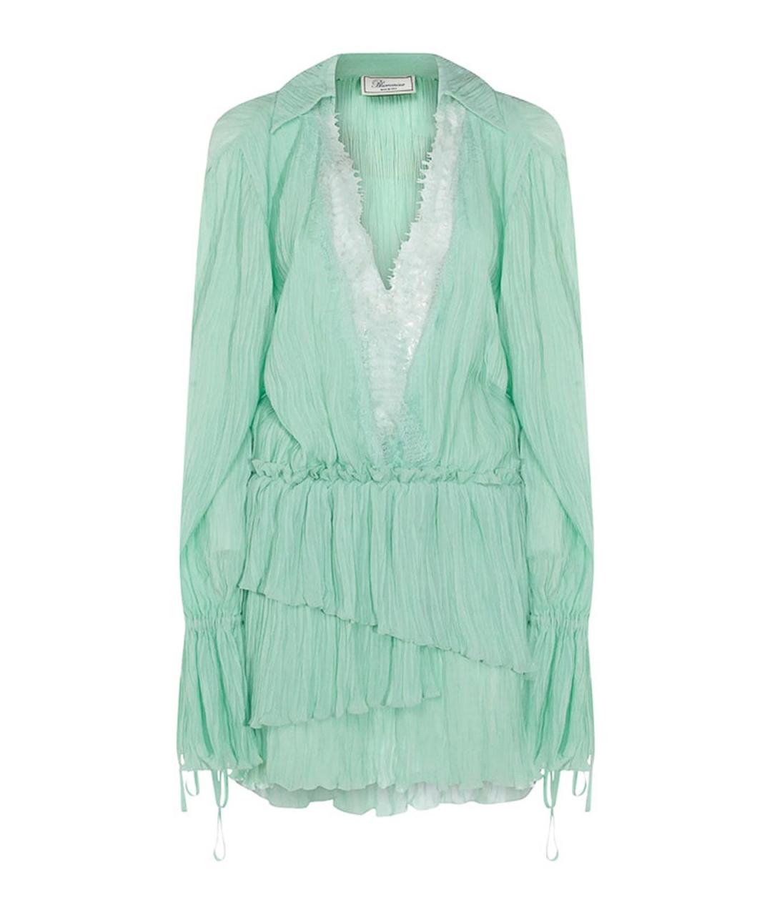 BLUMARINE Зеленое вискозное коктейльное платье, фото 1