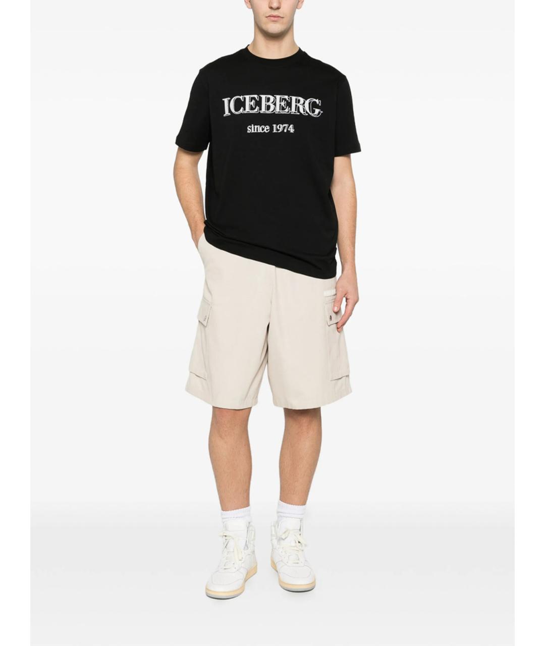 ICEBERG Черная хлопковая футболка, фото 3