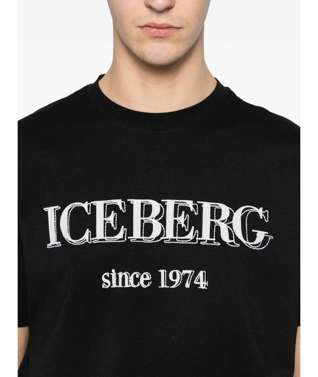 ICEBERG Черная хлопковая футболка, фото 2