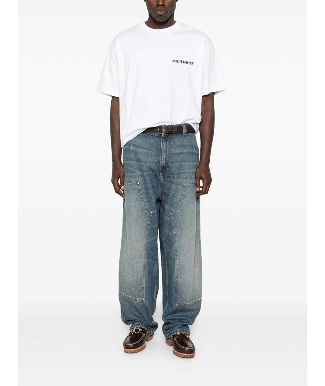 CARHARTT Синие хлопковые прямые джинсы, фото 2