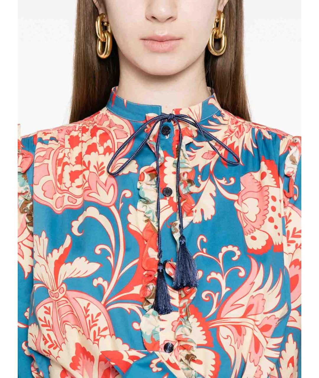 ETRO Синее хлопковое повседневное платье, фото 3
