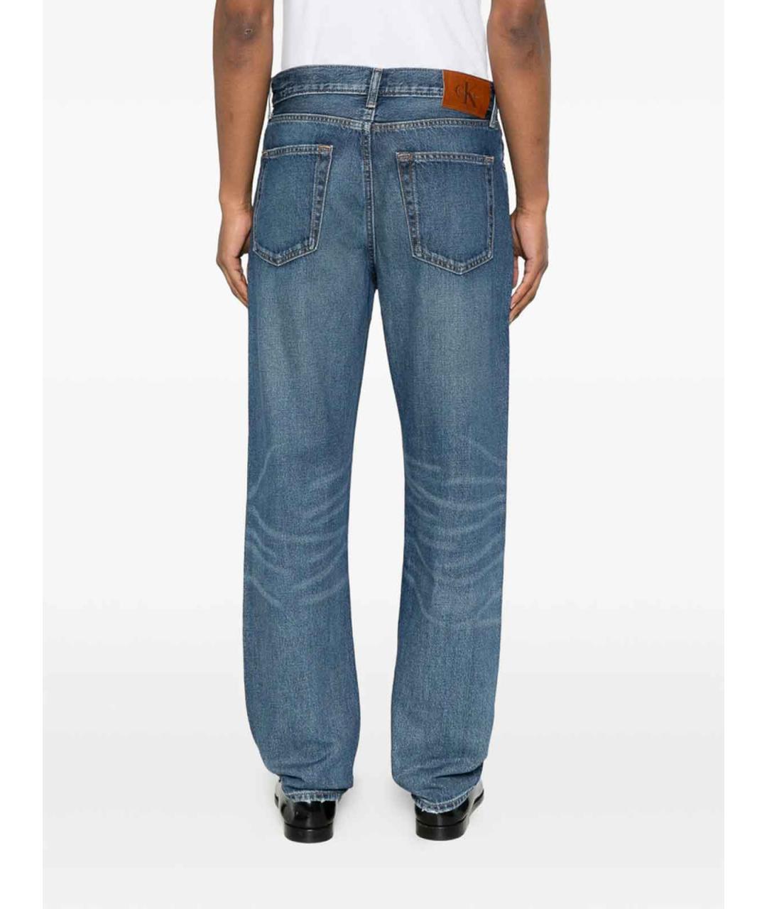 CALVIN KLEIN Синие хлопковые прямые джинсы, фото 5