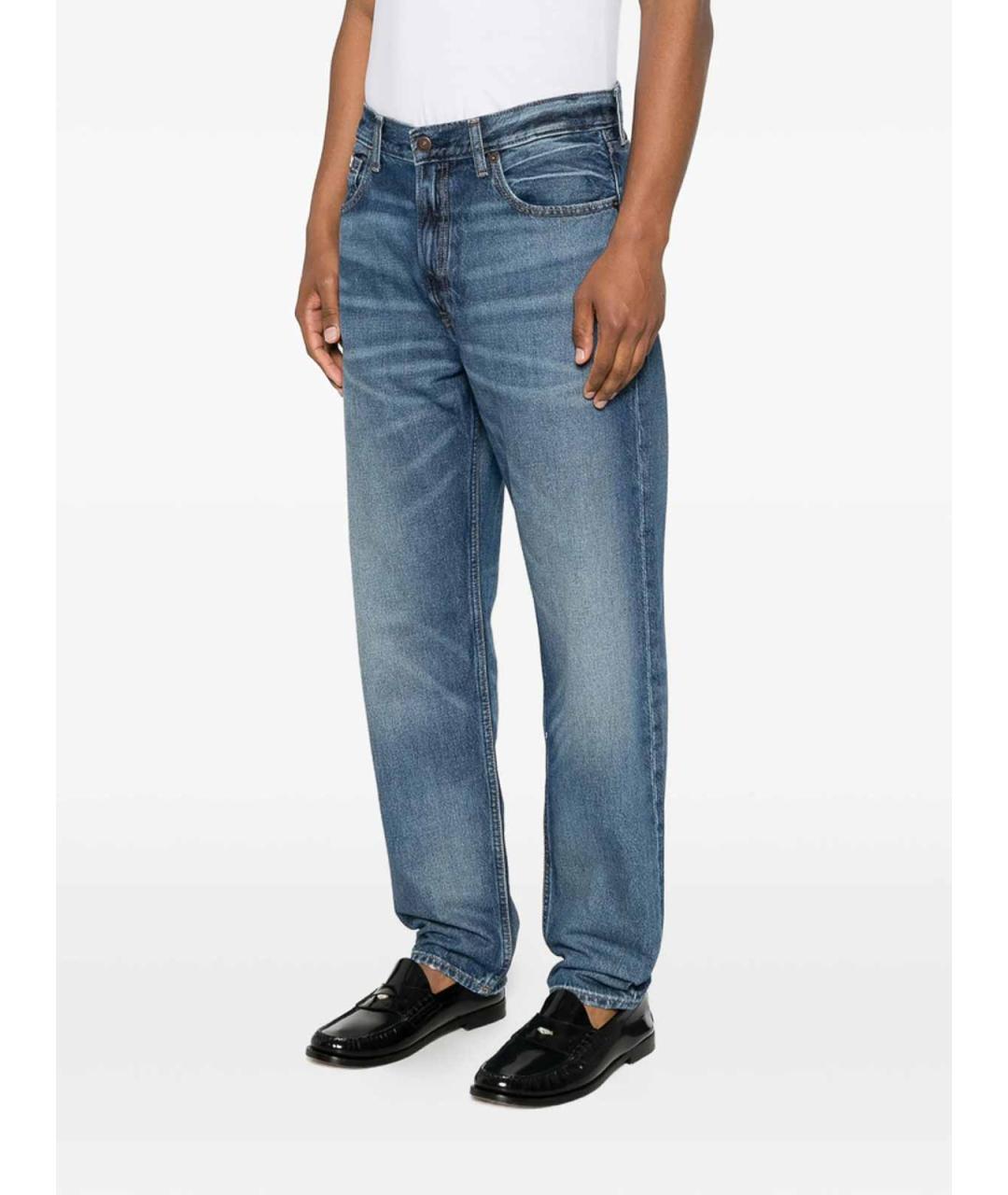 CALVIN KLEIN Синие хлопковые прямые джинсы, фото 3