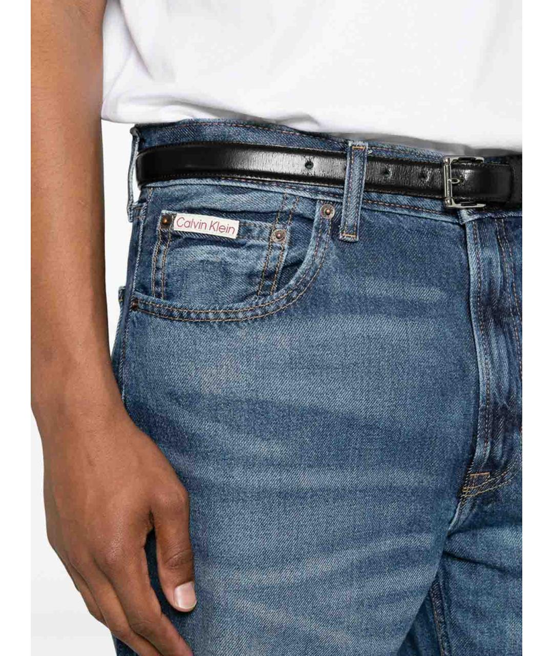 CALVIN KLEIN Синие хлопковые прямые джинсы, фото 4