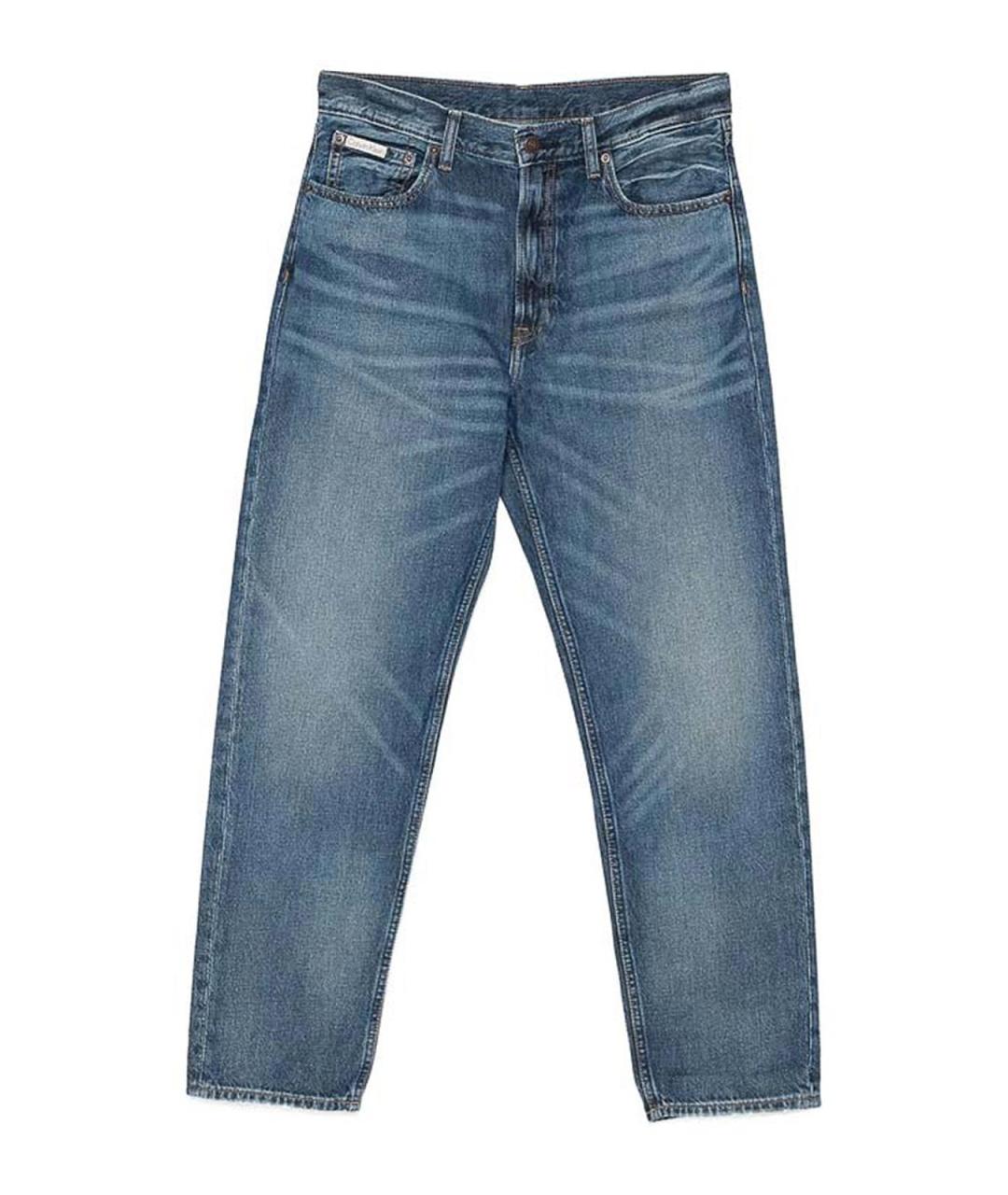 CALVIN KLEIN Синие хлопковые прямые джинсы, фото 1